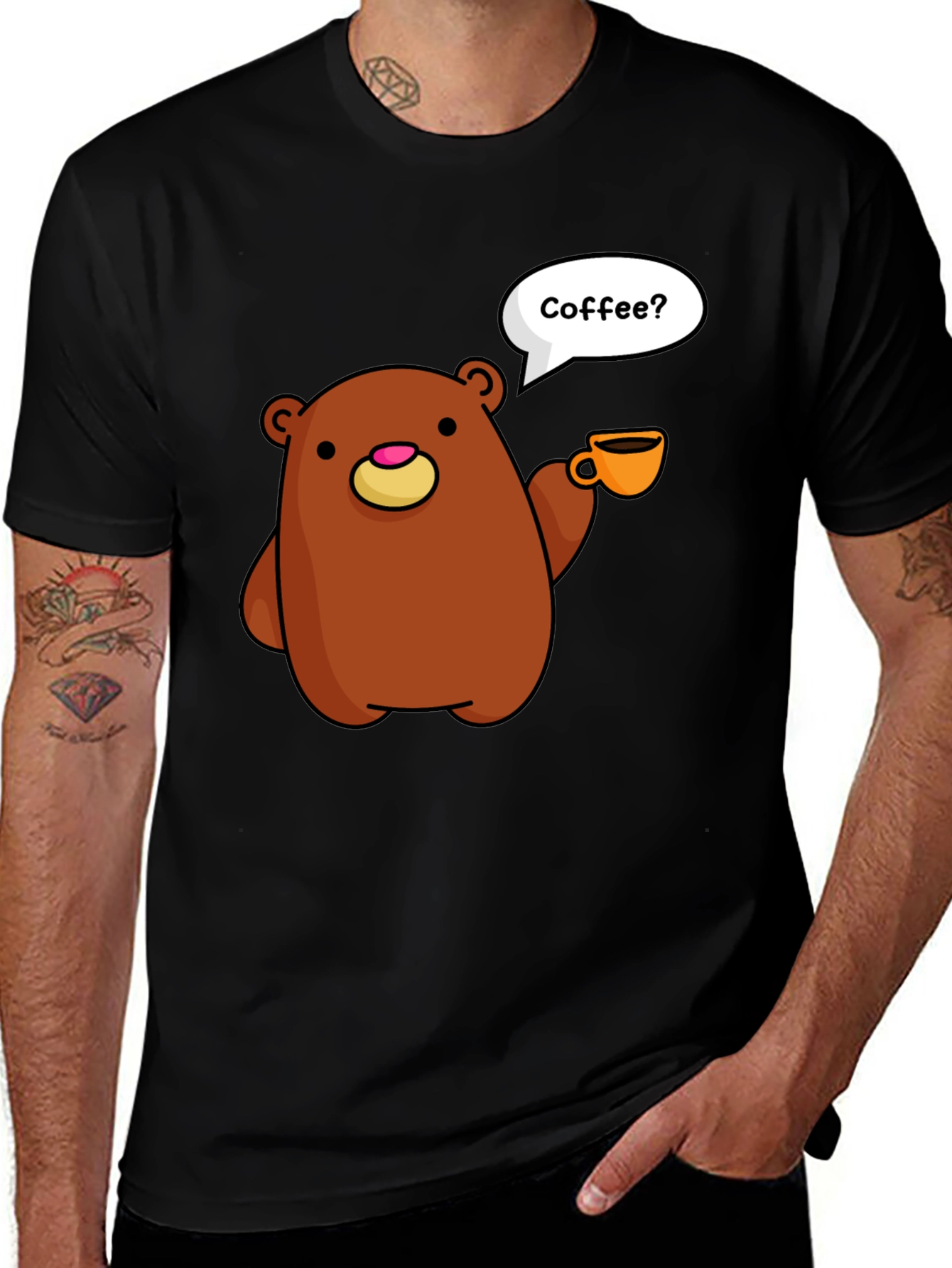 Variant 2 of Coffee Bear Graphic T-Shirt - Soft Cotton Tee