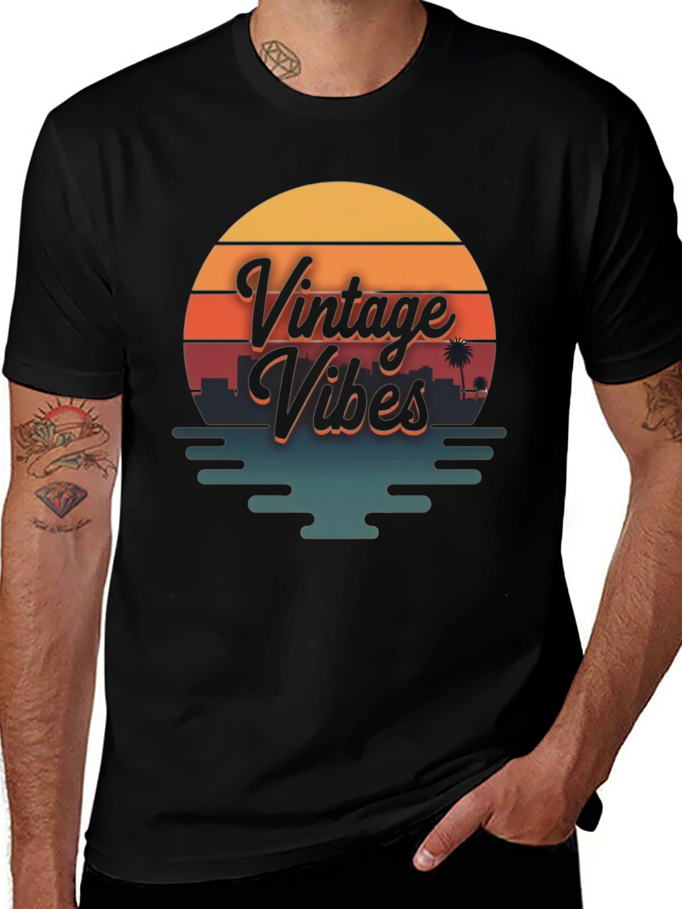 Variant 2 of Vintage Vibes Graphic T-Shirt - Retro Sunset Design