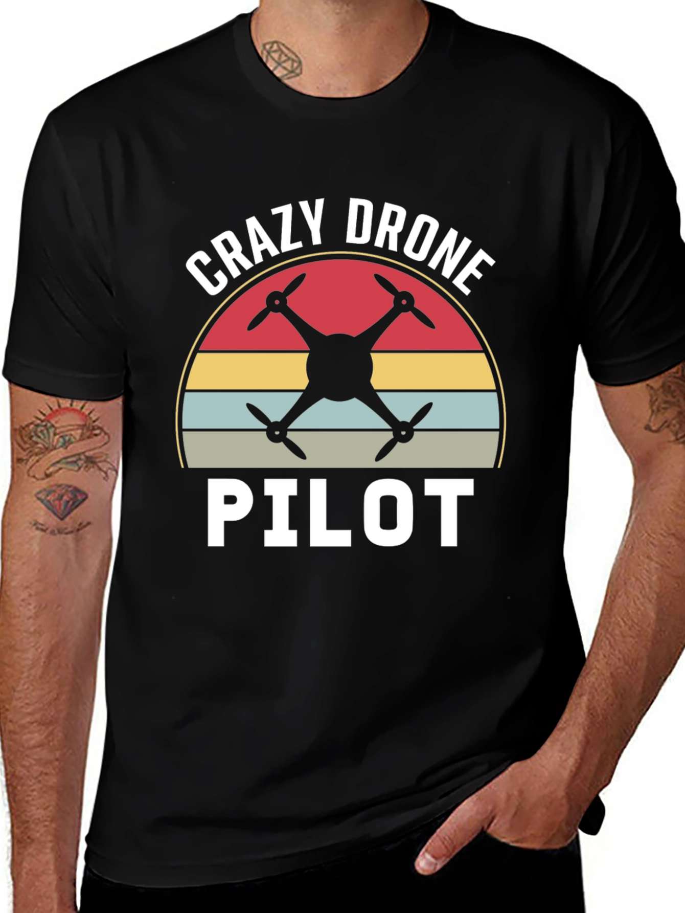 Variant 6 of Crazy Drone Pilot Graphic T-Shirt