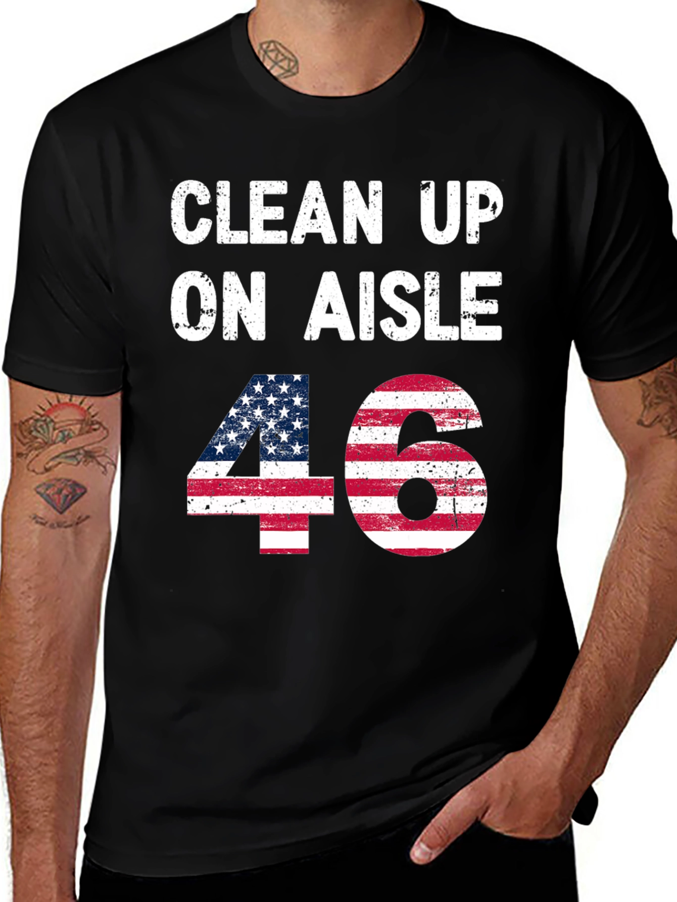 Variant 29 of Clean Up On Aisle 46 American Flag Tee