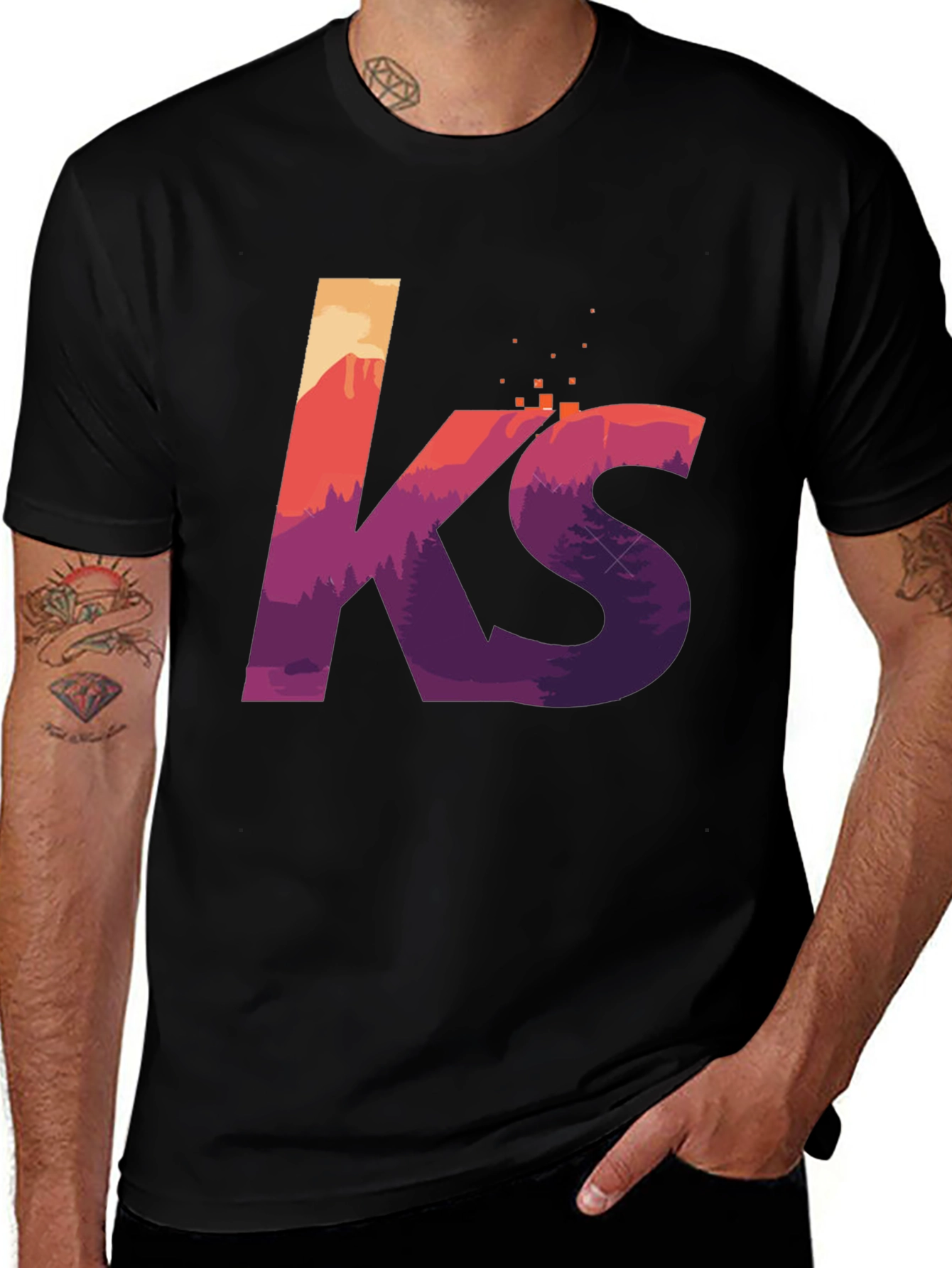 Variant 15 of KS Mountainscape Graphic Tee - Soft Cotton Blend