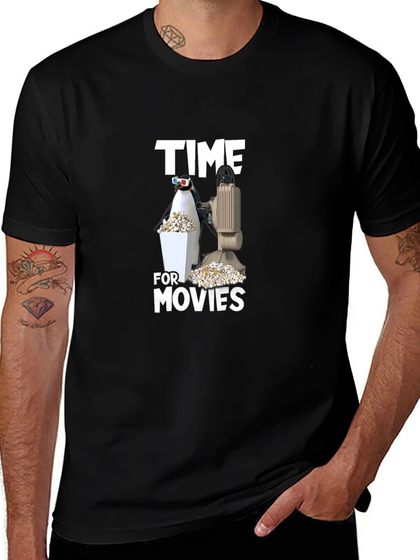 Variant 12 of Time For Movies Black T-Shirt