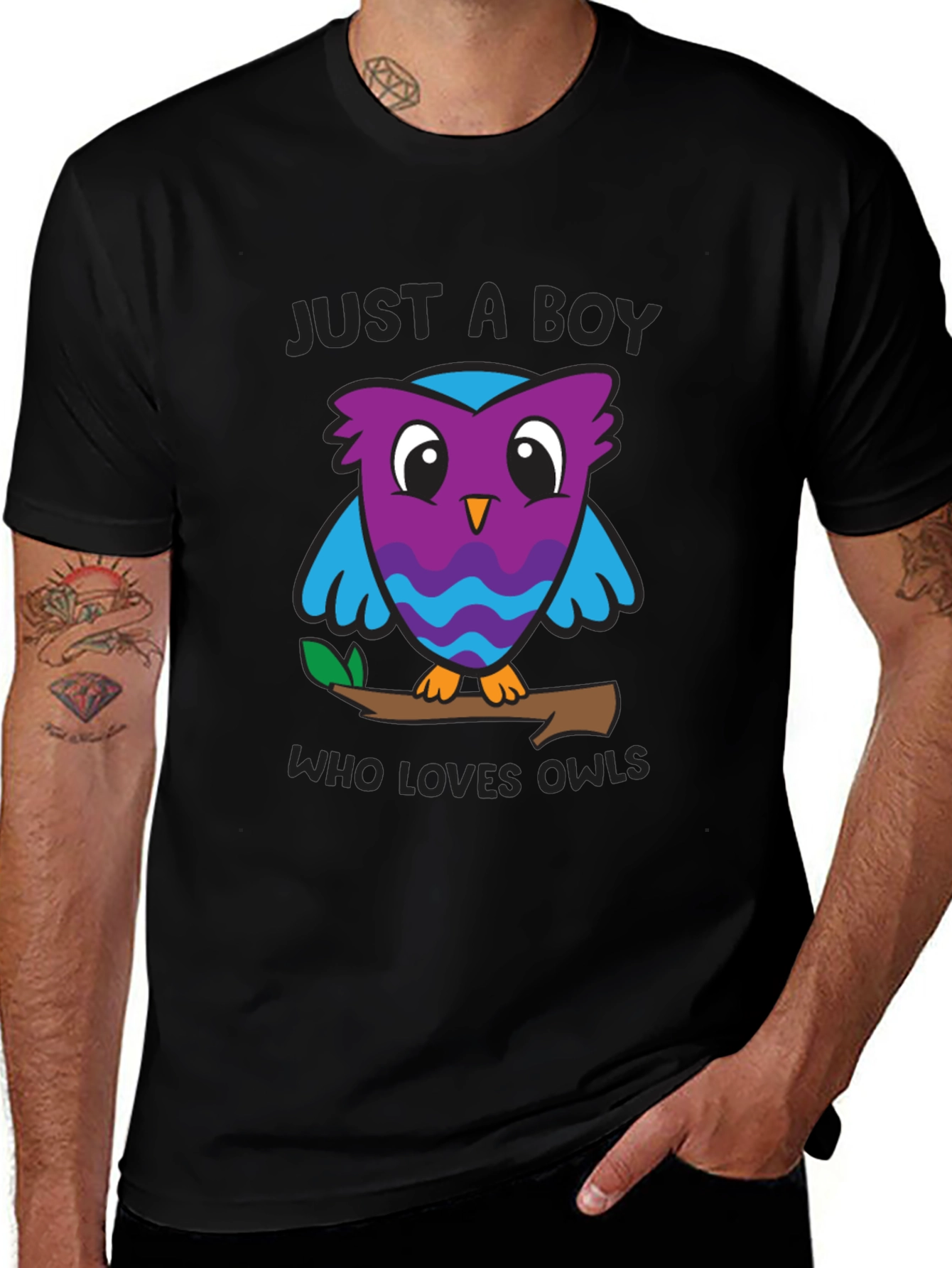 Variant 23 of Just A Boy Who Loves Owls Graphic T-Shirt
