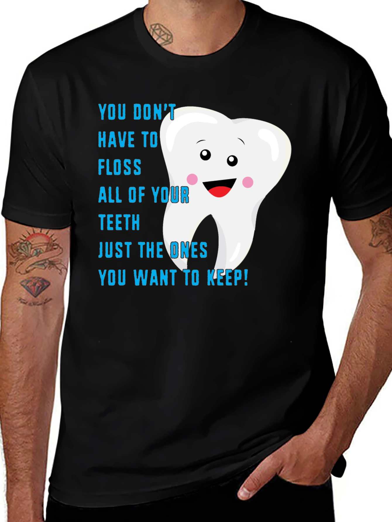 Variant 19 of Funny Dental Floss Reminder T-Shirt