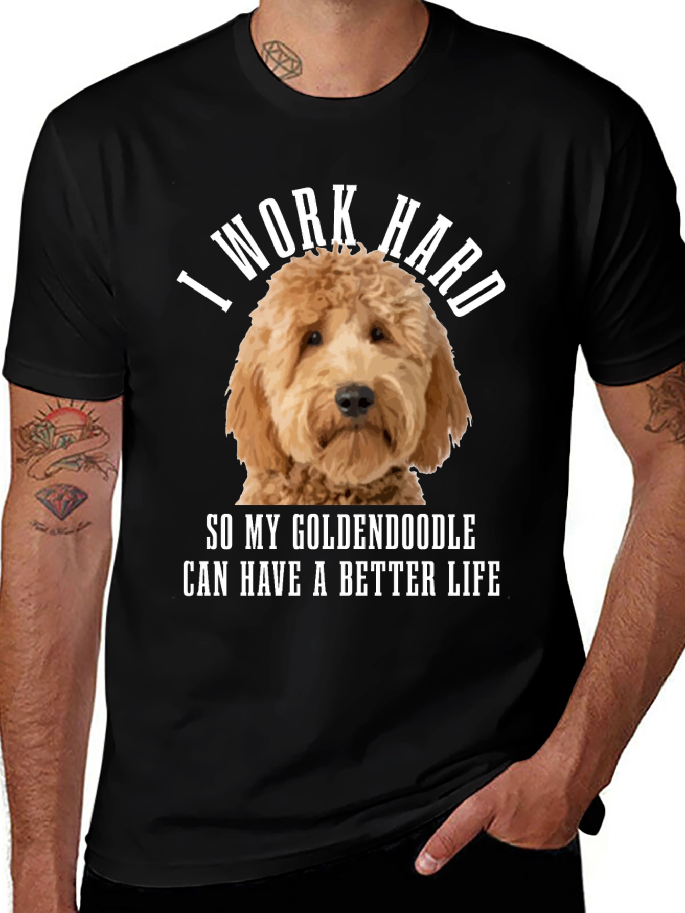 Goldendoodle Lover T-Shirt - I Work Hard!