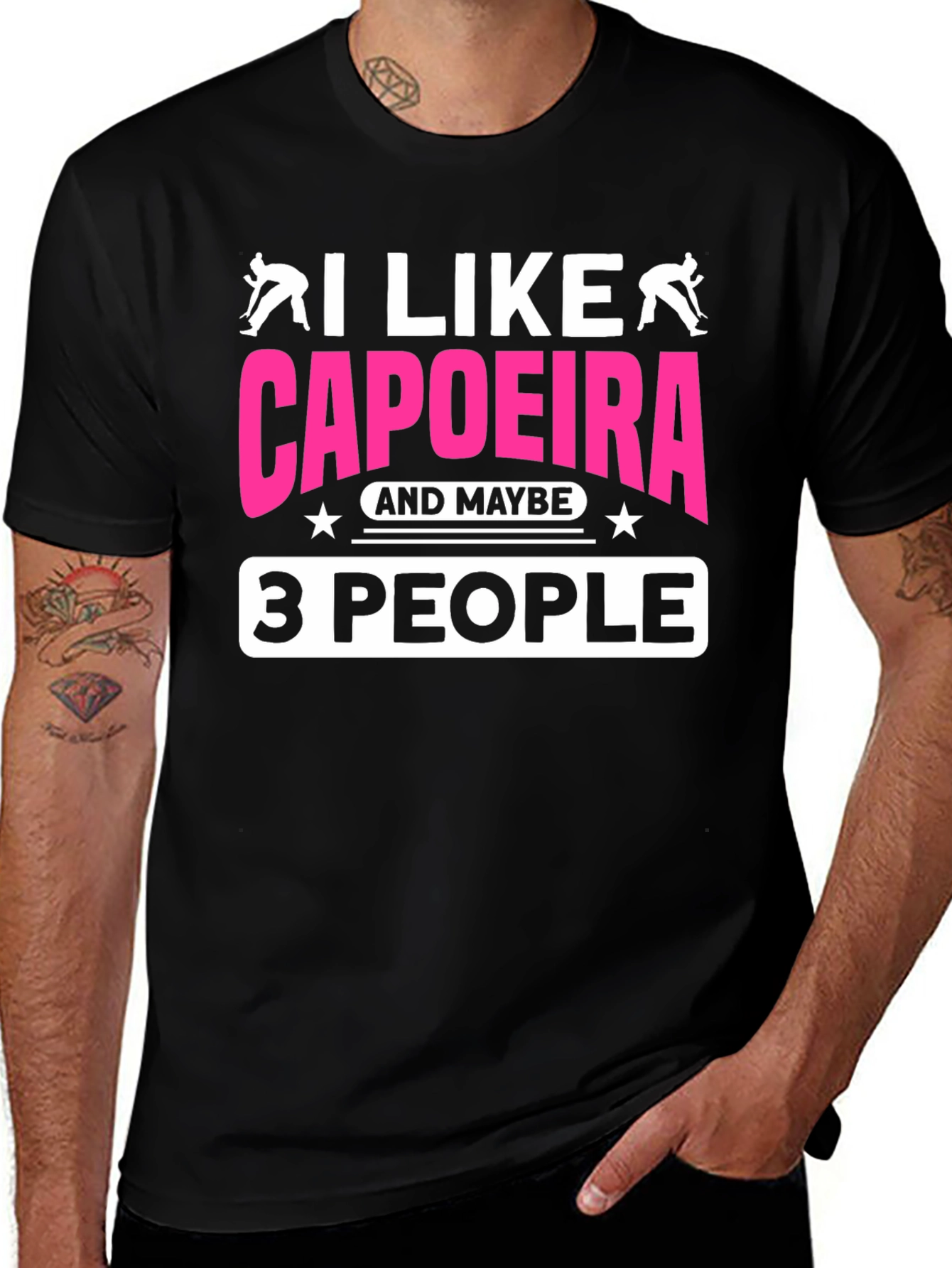 I Like Capoeira & Maybe 3 People Black T-Shirt