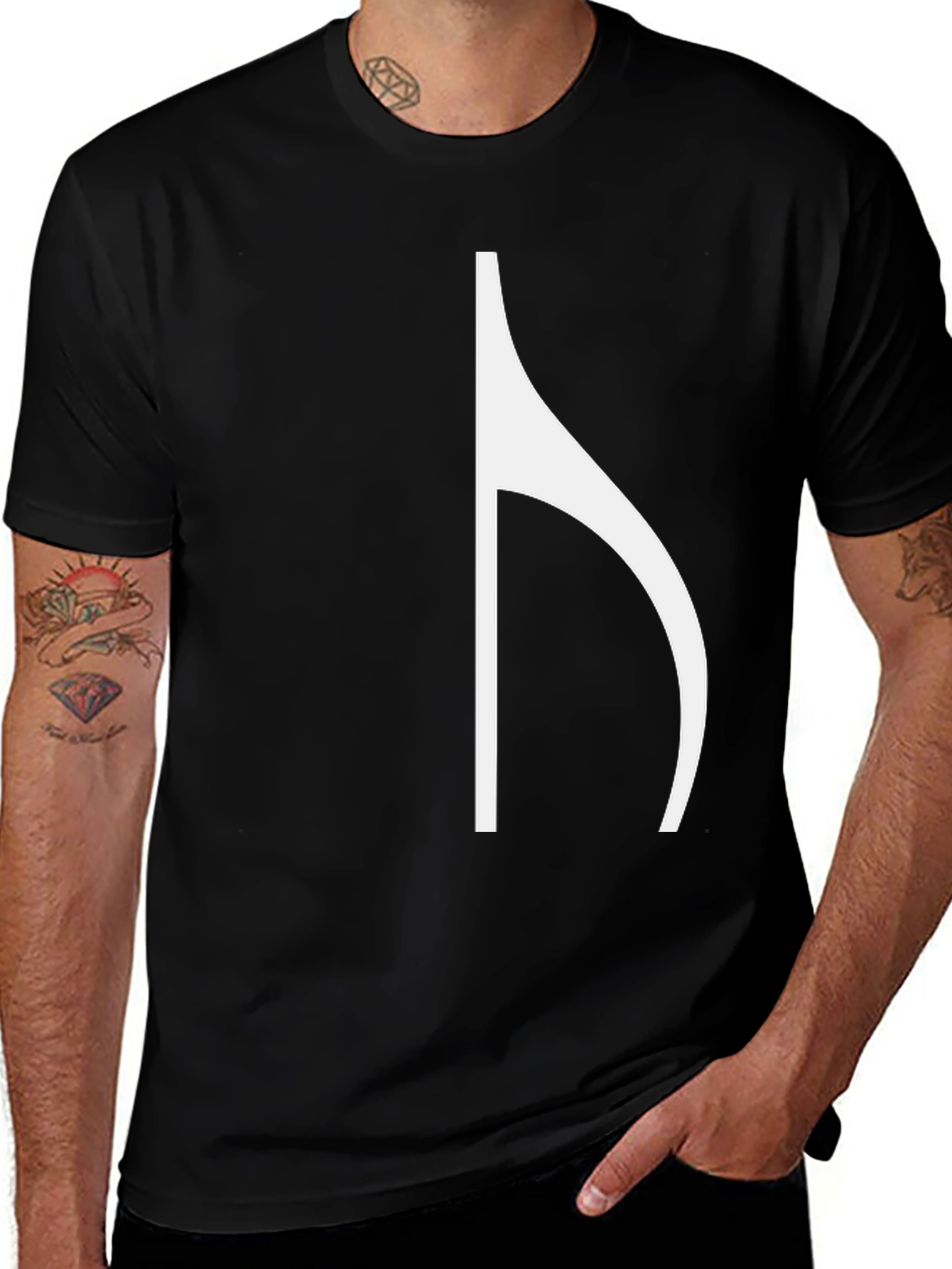 Variant 6 of Minimalist Music Rest Note T-Shirt