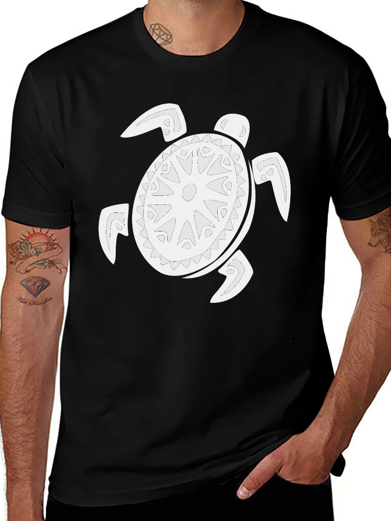 Variant 18 of Turtle Graphic Print T-Shirt - Black