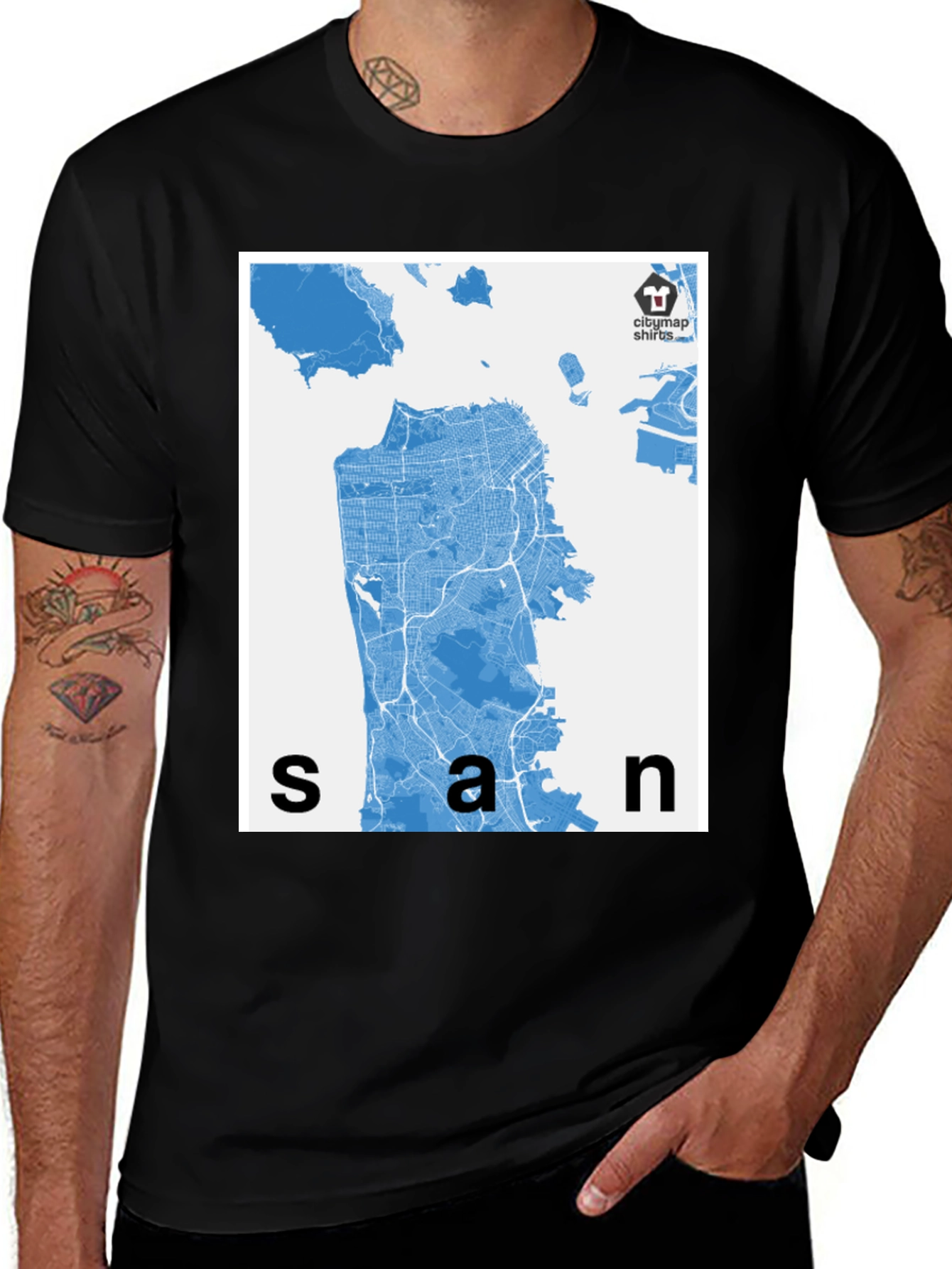 San Francisco Map T-Shirt - City Map Shirt