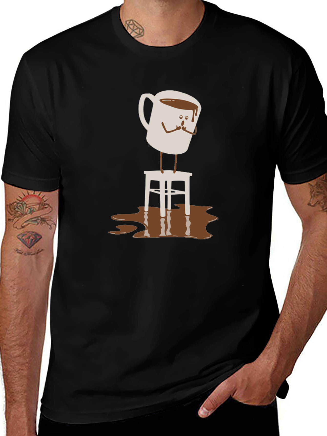 Coffee Cup on Stool Graphic T-Shirt