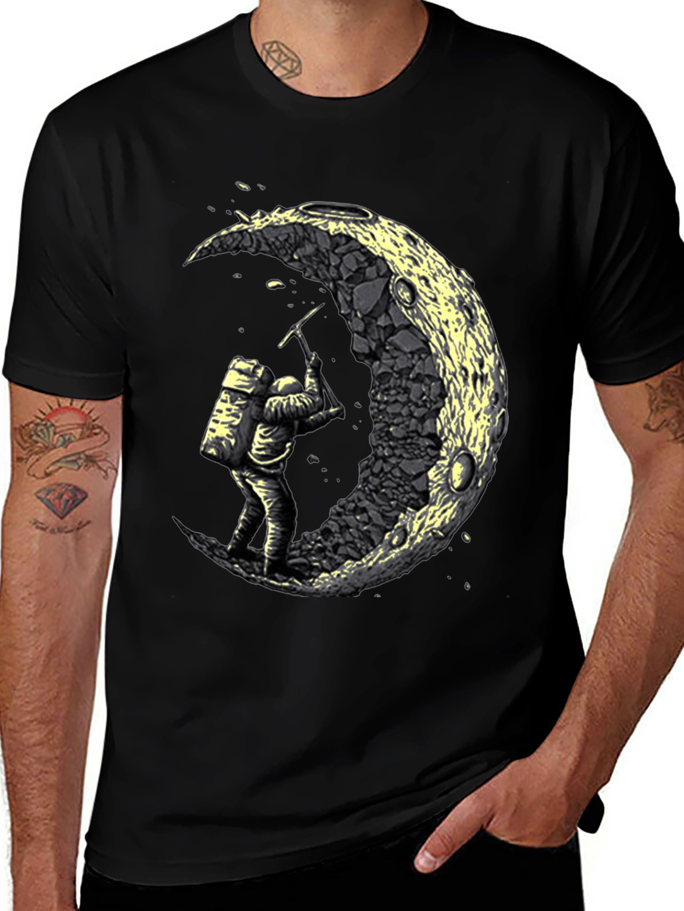 Variant 29 of Astronaut Moon Mining Graphic Tee