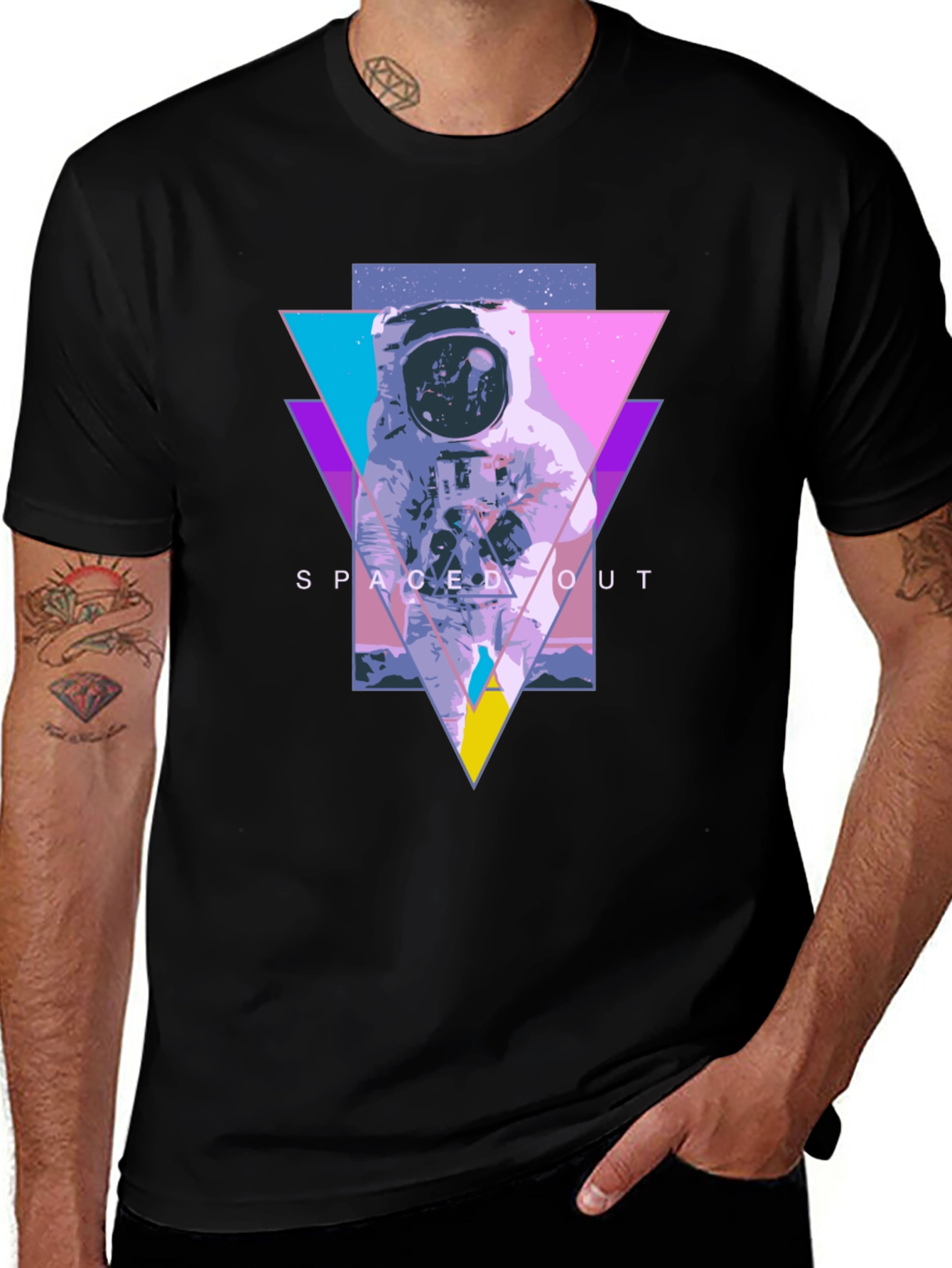 Variant 27 of Spaced Out Astronaut Graphic Tee - Black
