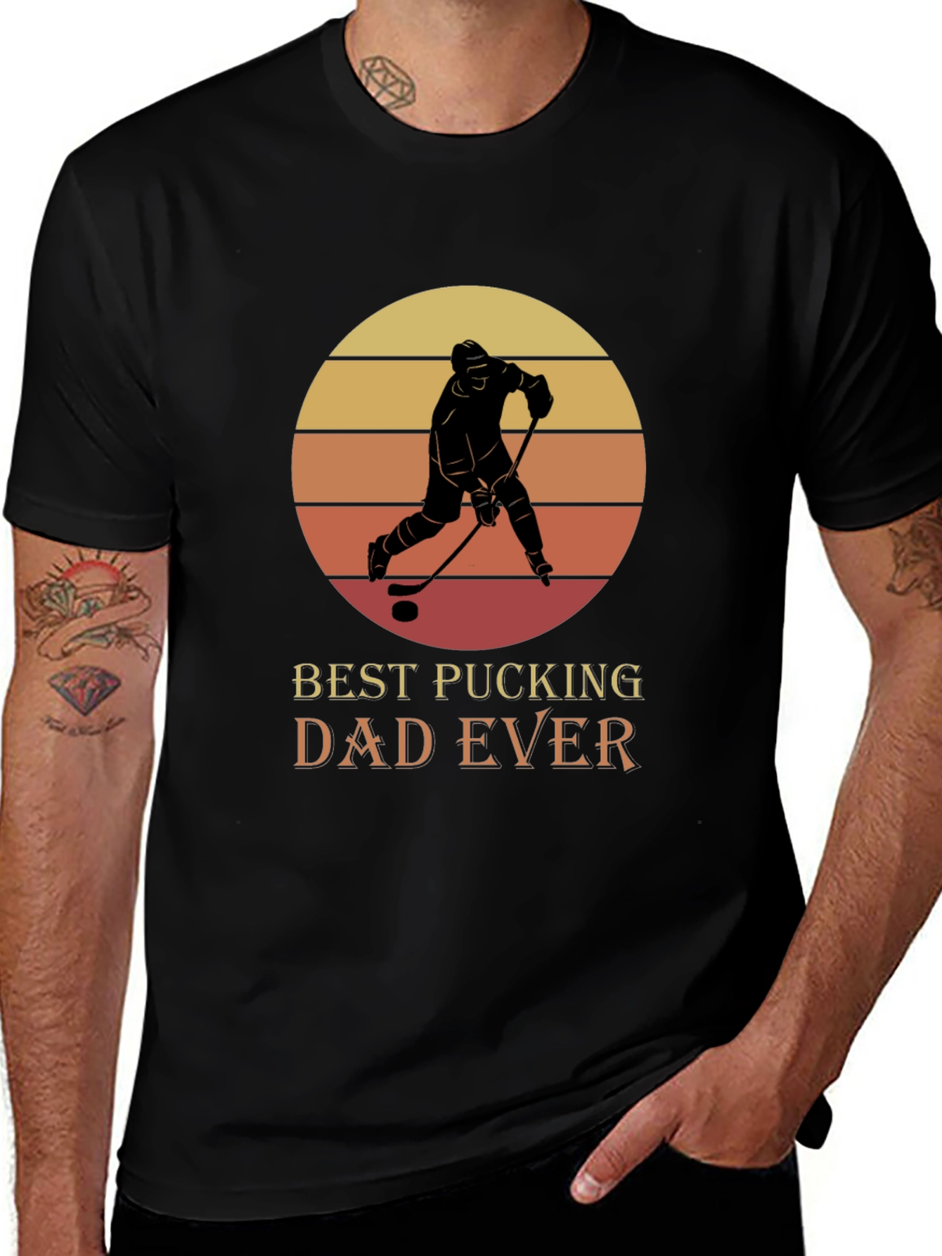 Variant 5 of Best Pucking Dad Ever Hockey Graphic Tee