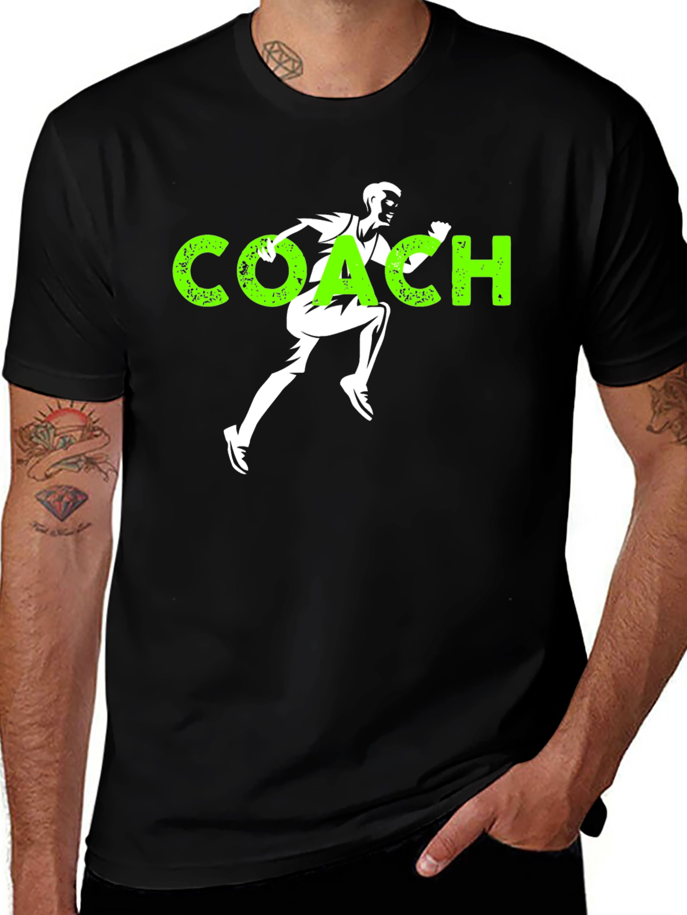 Variant 19 of Coach Graphic T-Shirt - Black Running Design Tee