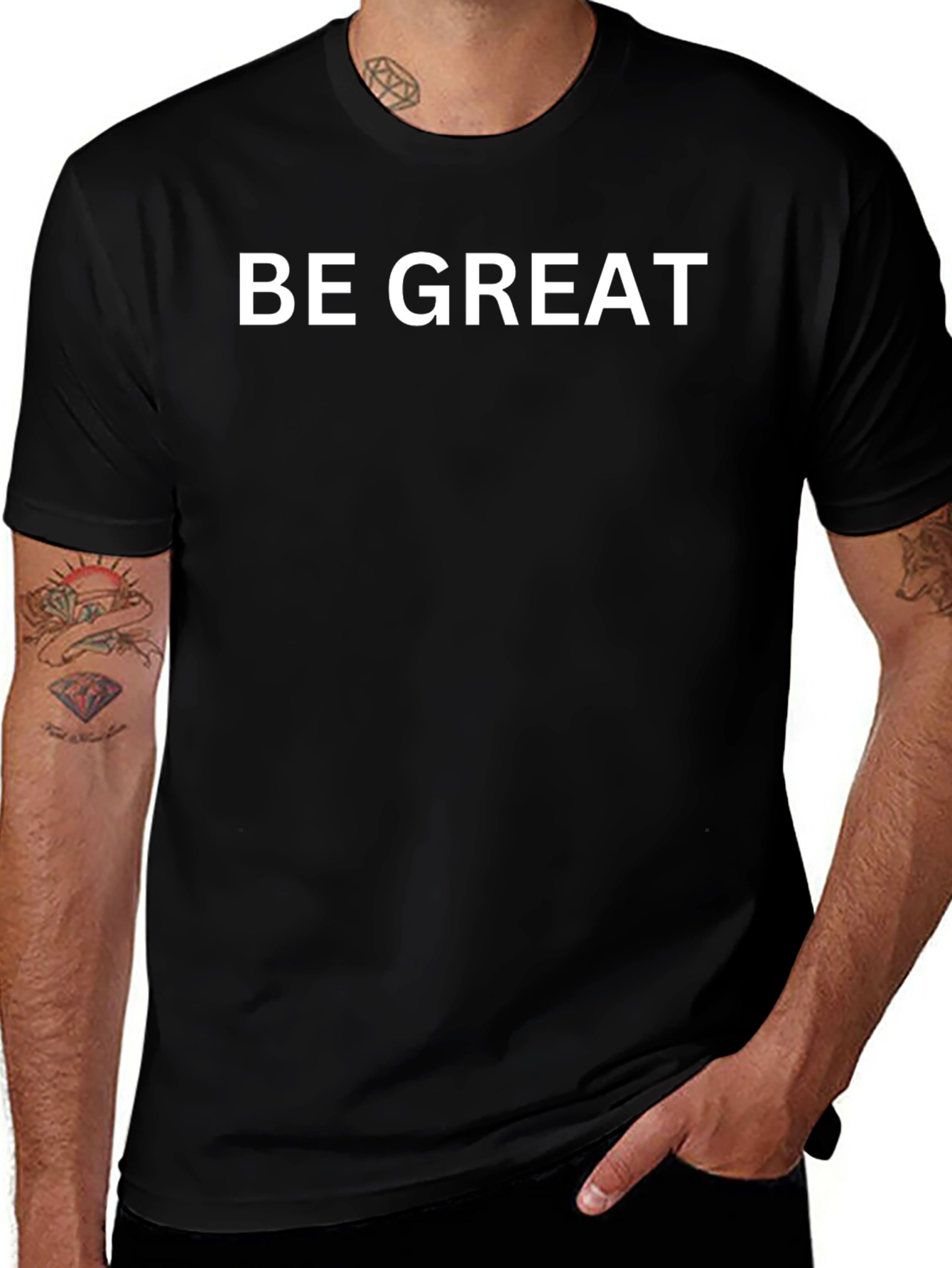 Variant 24 of Be Great Black T-Shirt - Motivational Tee
