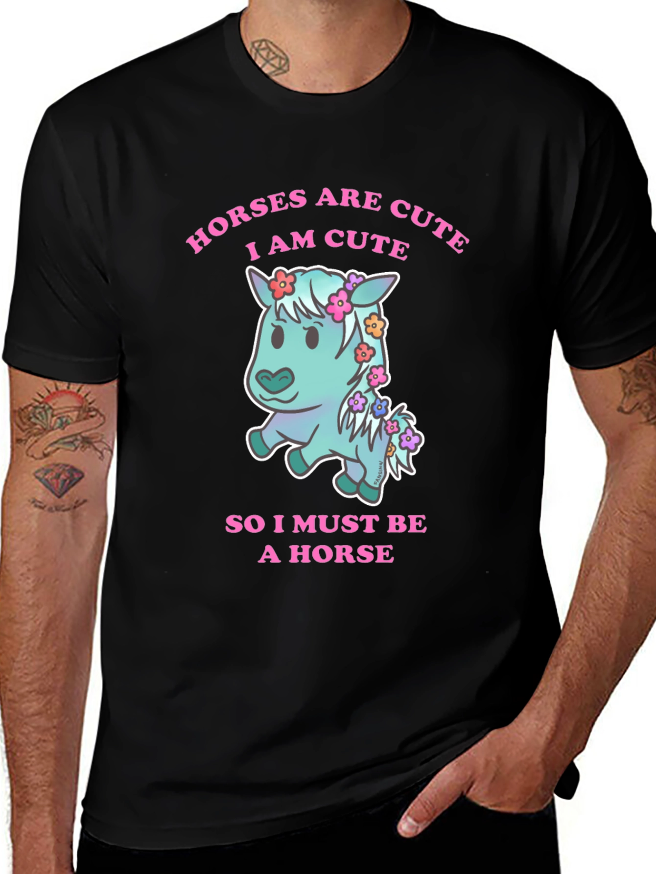 Variant 6 of Cute Horse Graphic T-Shirt