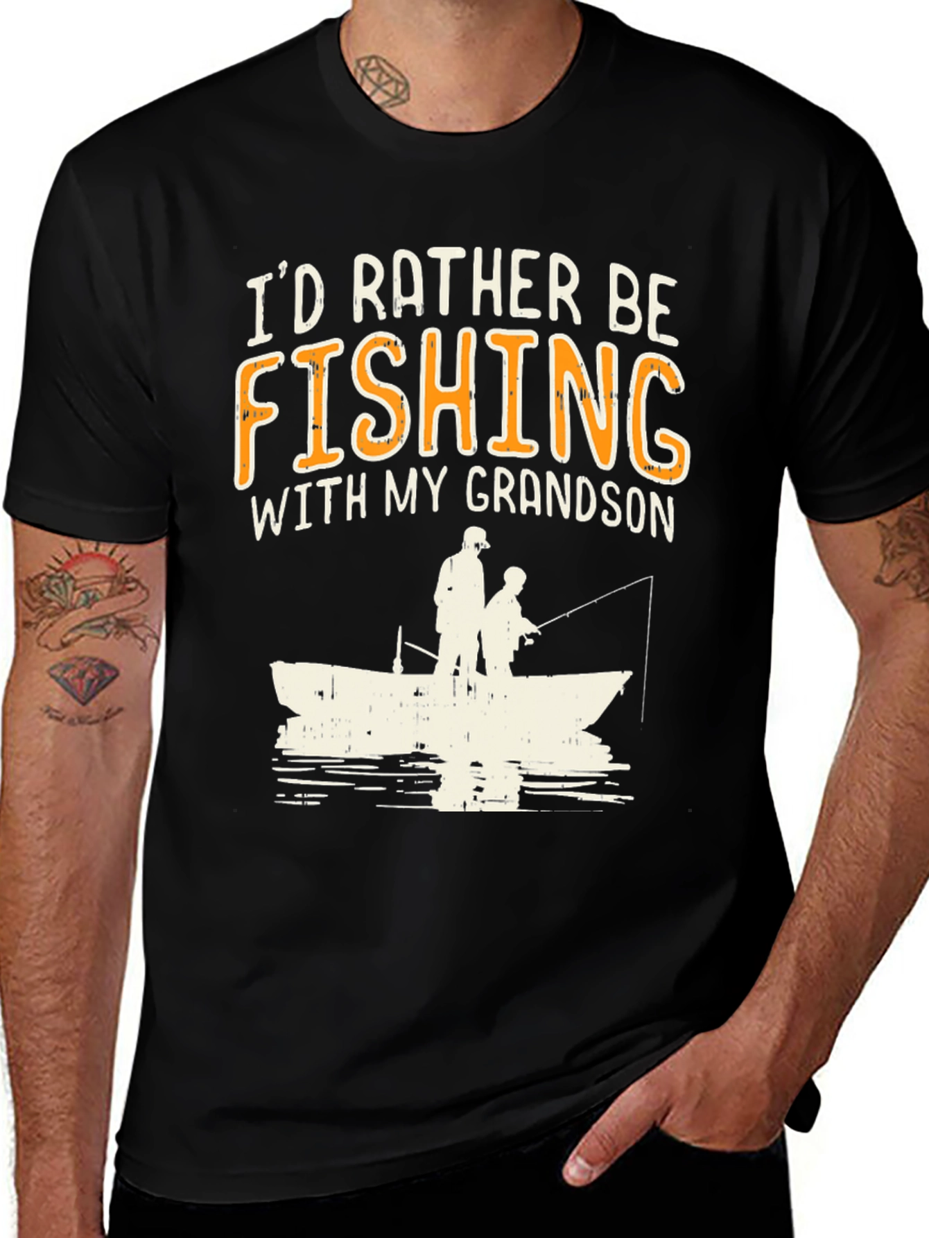 Variant 20 of Fishing With My Grandson Graphic Tee