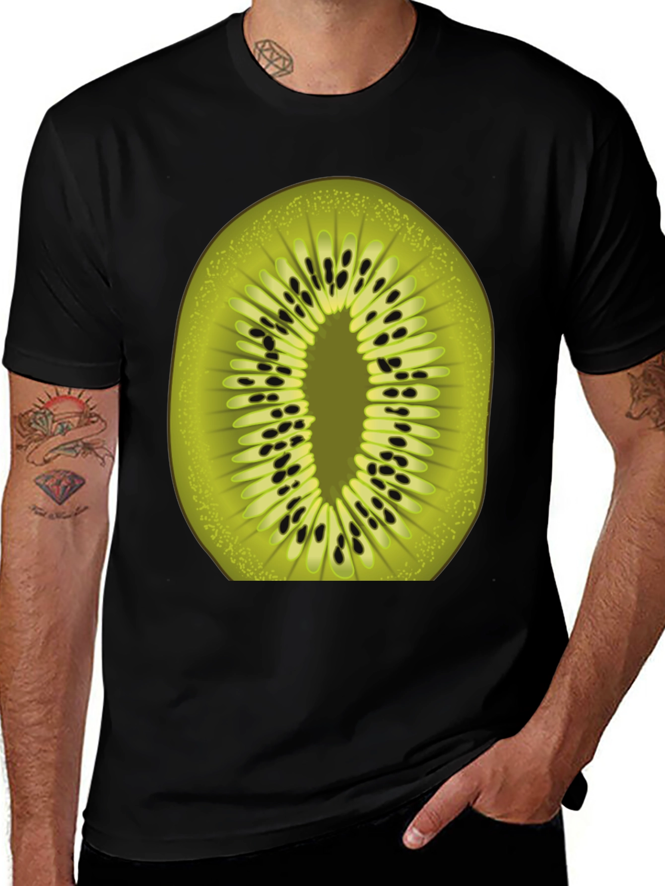 Variant 5 of Kiwi Slice Graphic T-Shirt - Fun Fruit Tee