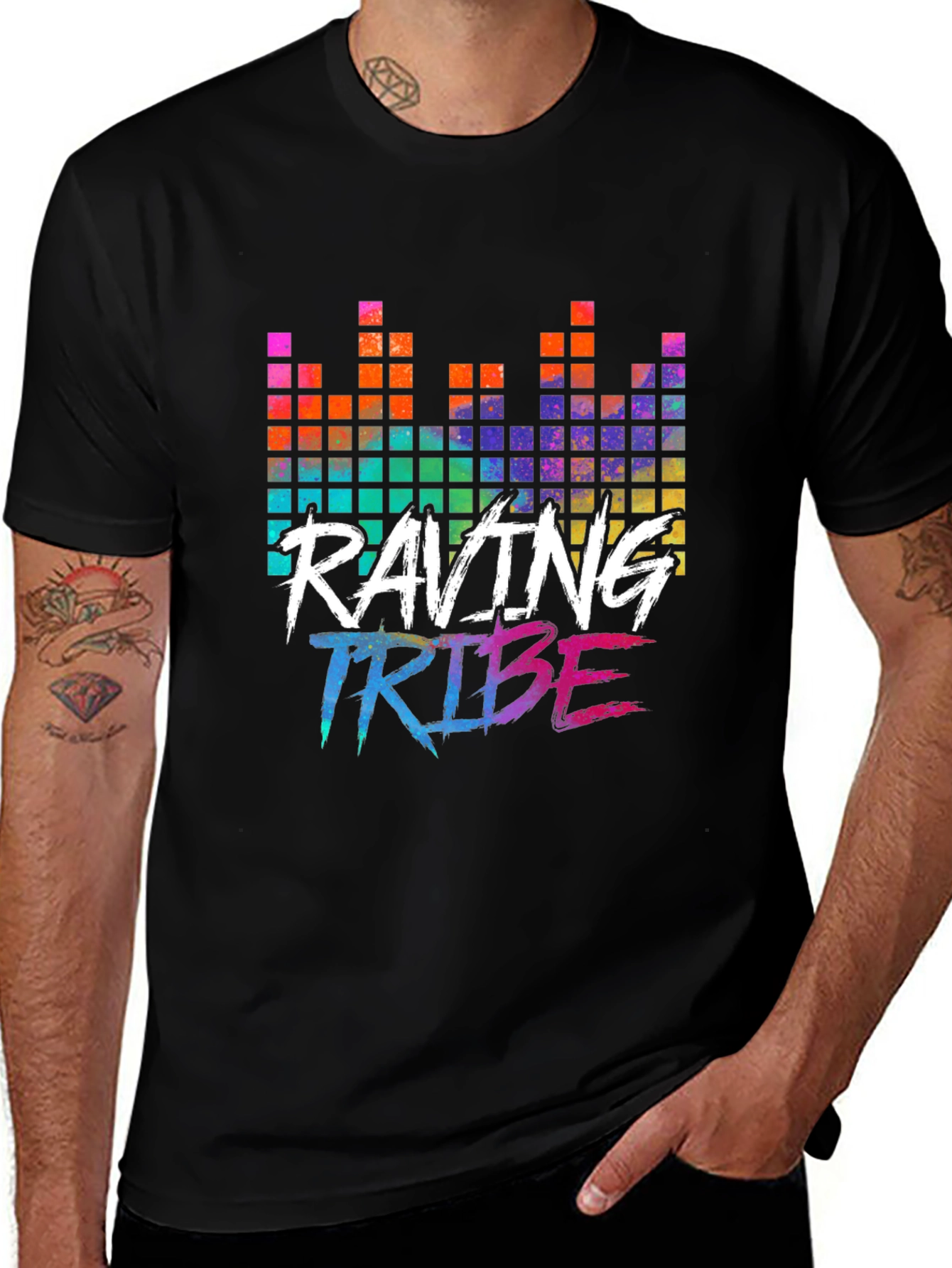 Variant 12 of Raving Tribe Graphic Tee - Black Cotton T-Shirt