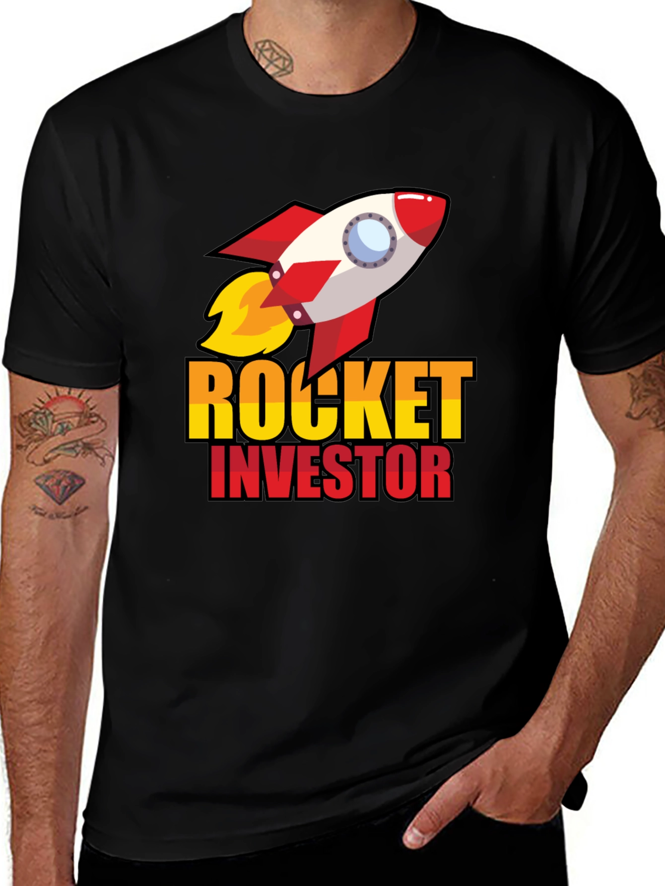 Rocket Investor T-Shirt - Black Graphic Tee