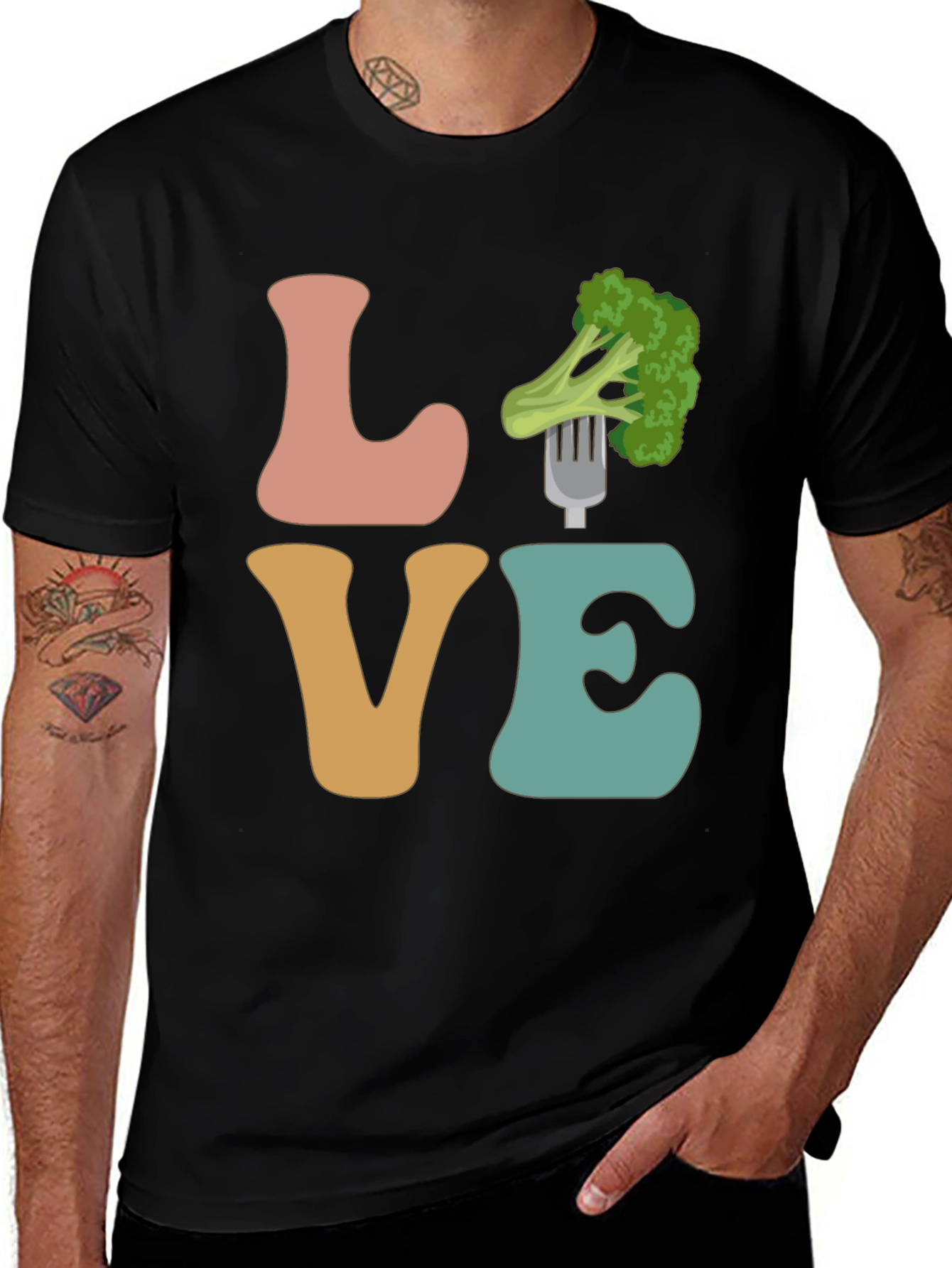 Variant 5 of Vegan Love Broccoli Graphic Tee - Unisex T-Shirt