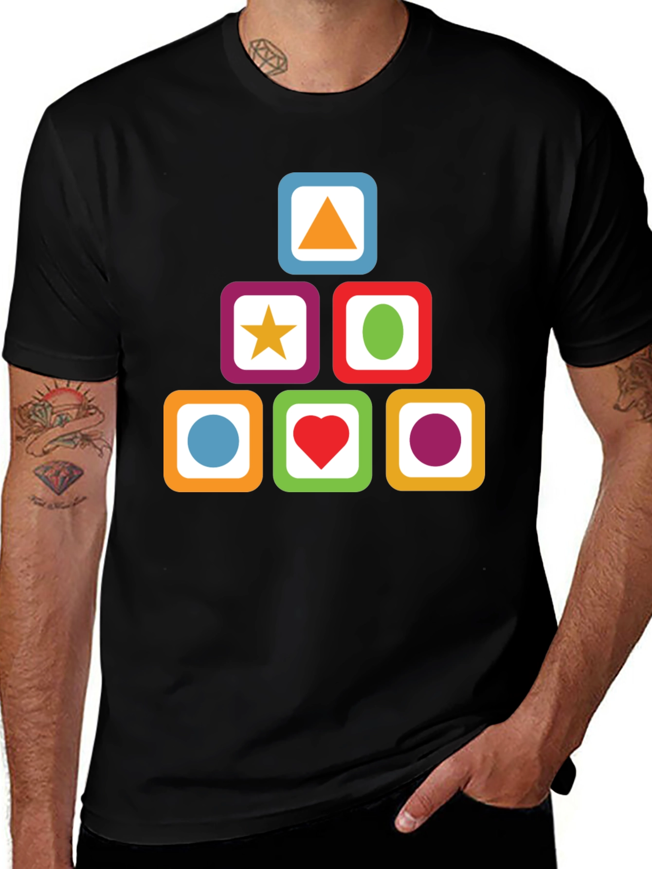 Variant 24 of Colorful Geometric Shapes T-Shirt