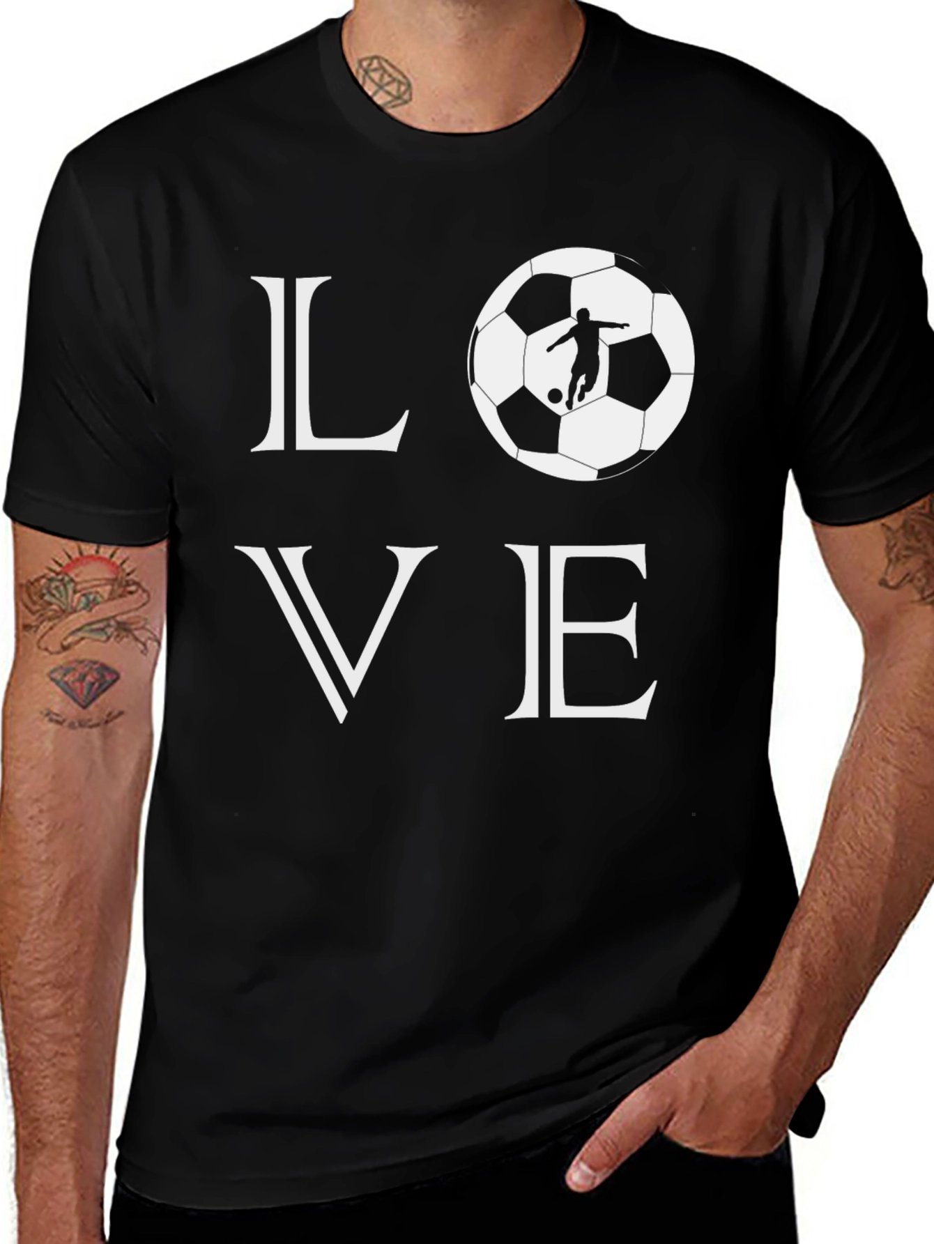 Variant 6 of Soccer Love Graphic T-Shirt - Black