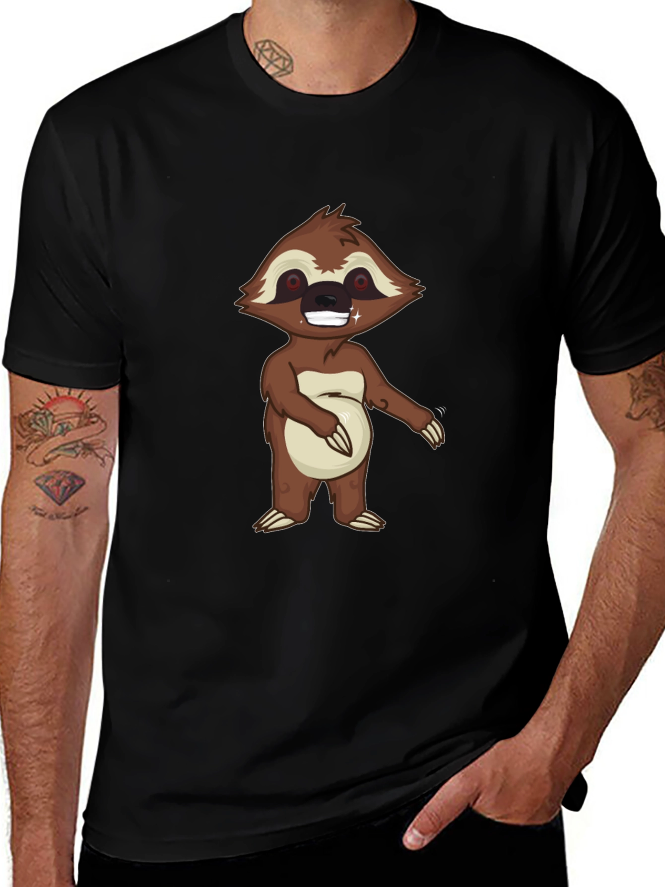 Variant 2 of Men's Black Sloth Graphic Tee