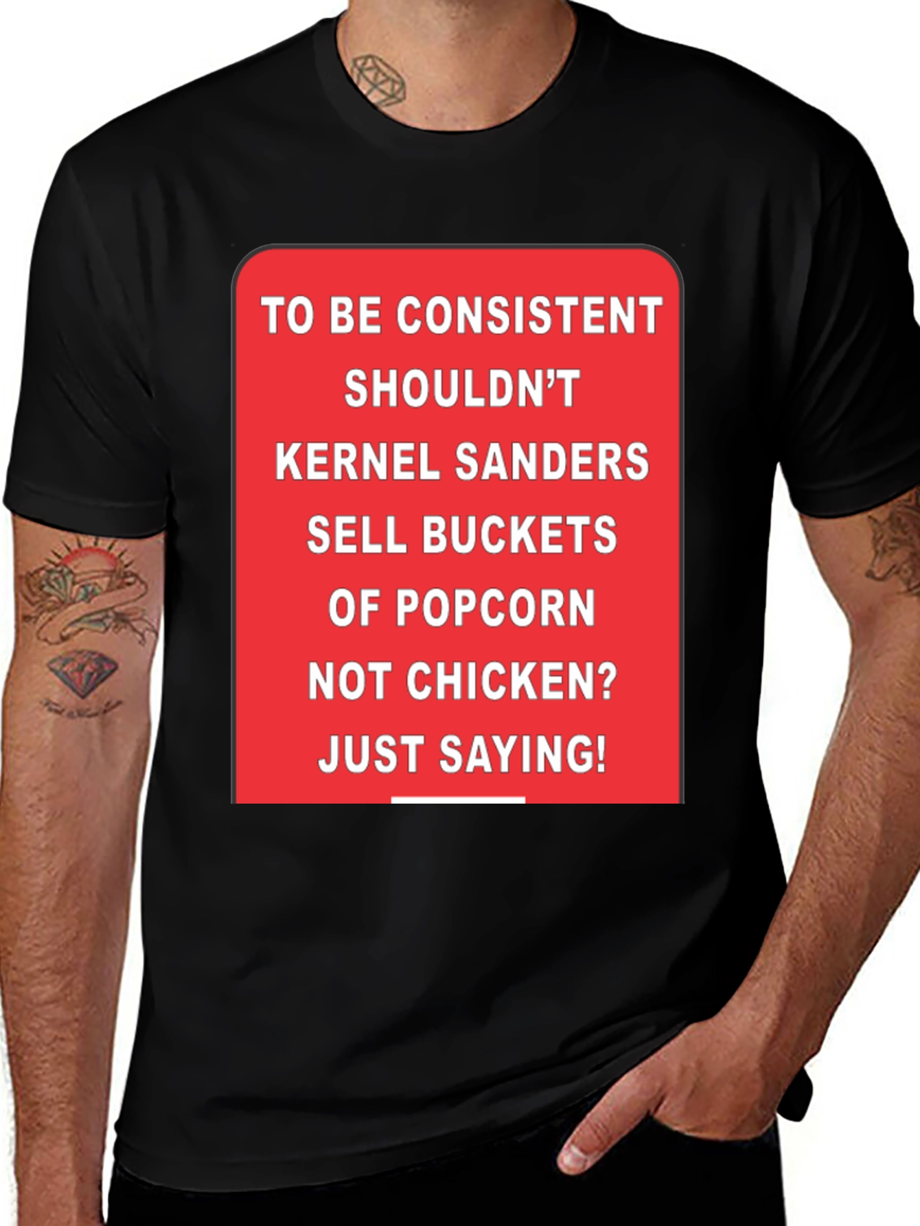 Variant 3 of Kernel Sanders Popcorn Bucket T-Shirt
