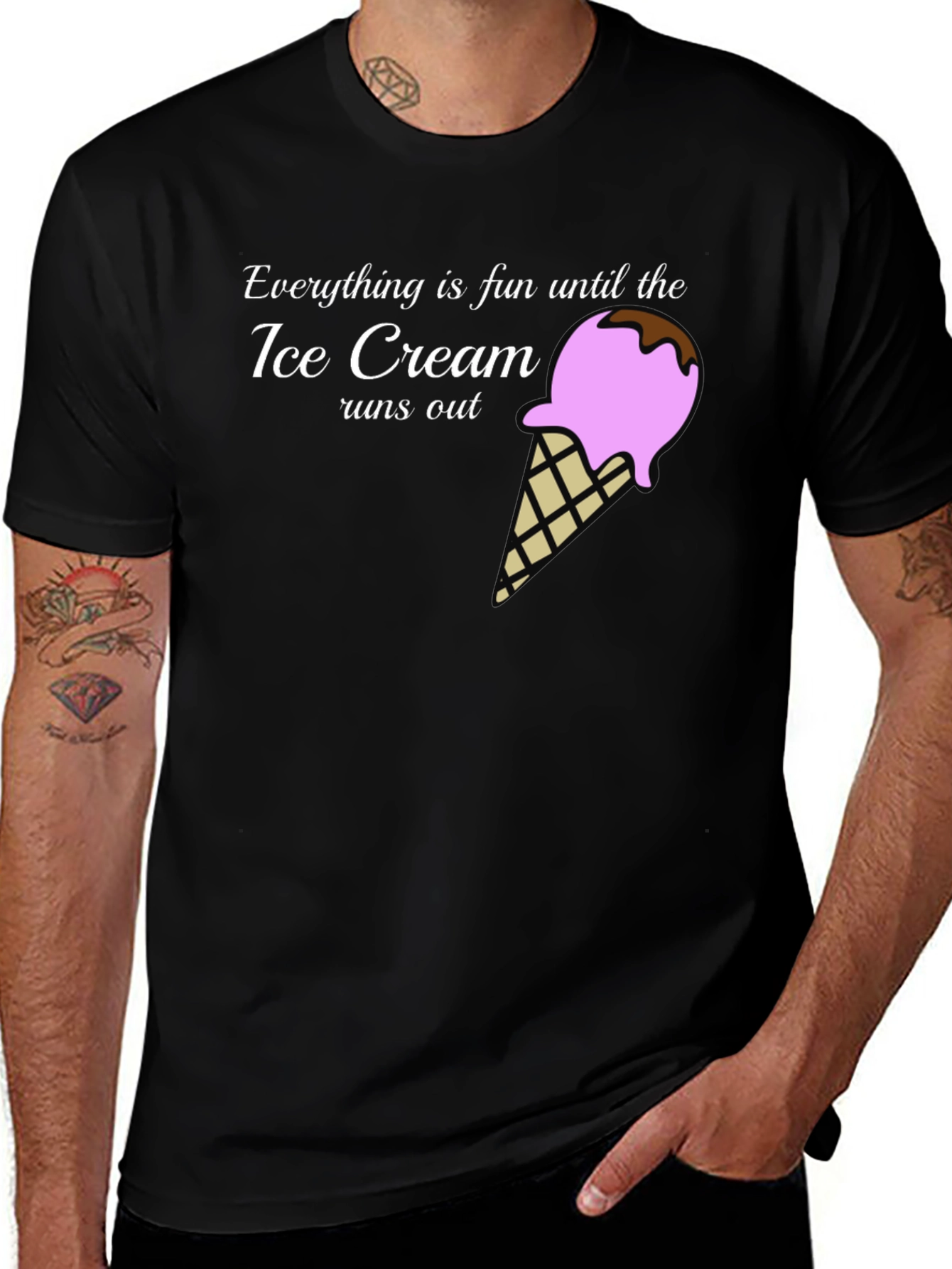 Variant 27 of Ice Cream Runs Out T-Shirt - Fun Design