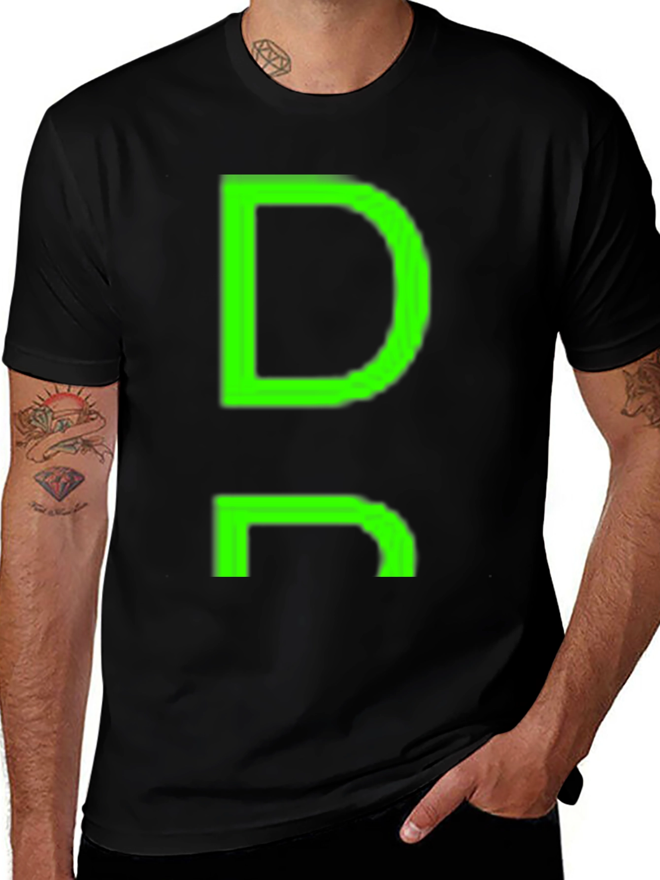 Variant 19 of Green DR Graphic Black T-Shirt