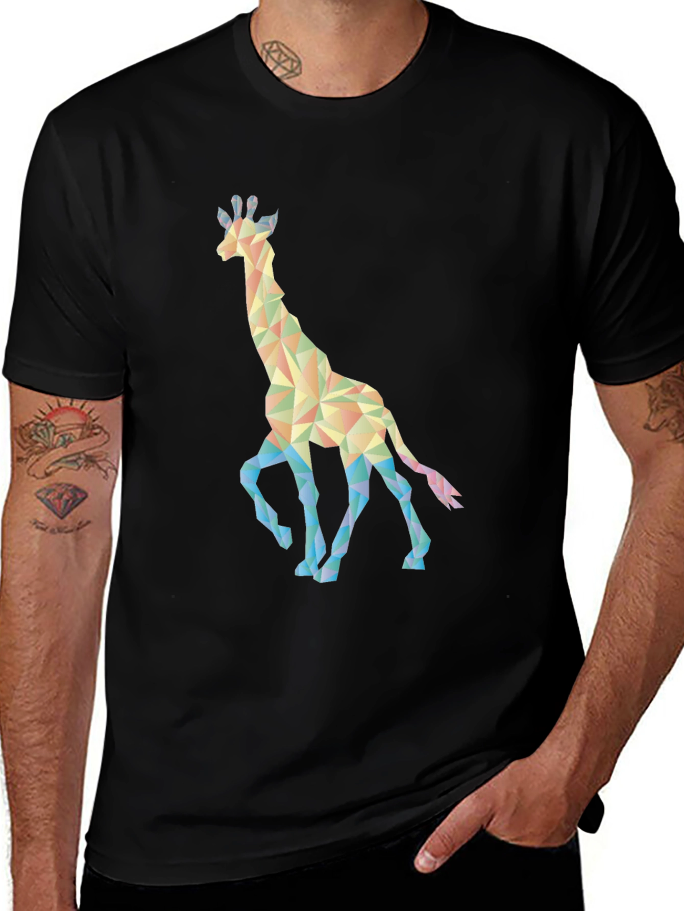 Variant 26 of Geometric Giraffe Tee - Modern Graphic T-Shirt