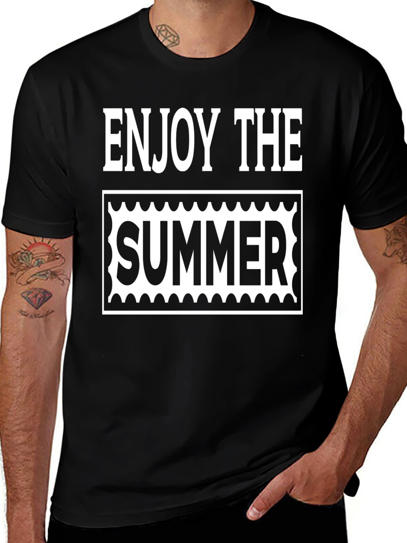 Variant 17 of Enjoy the Summer Graphic T-Shirt - Black