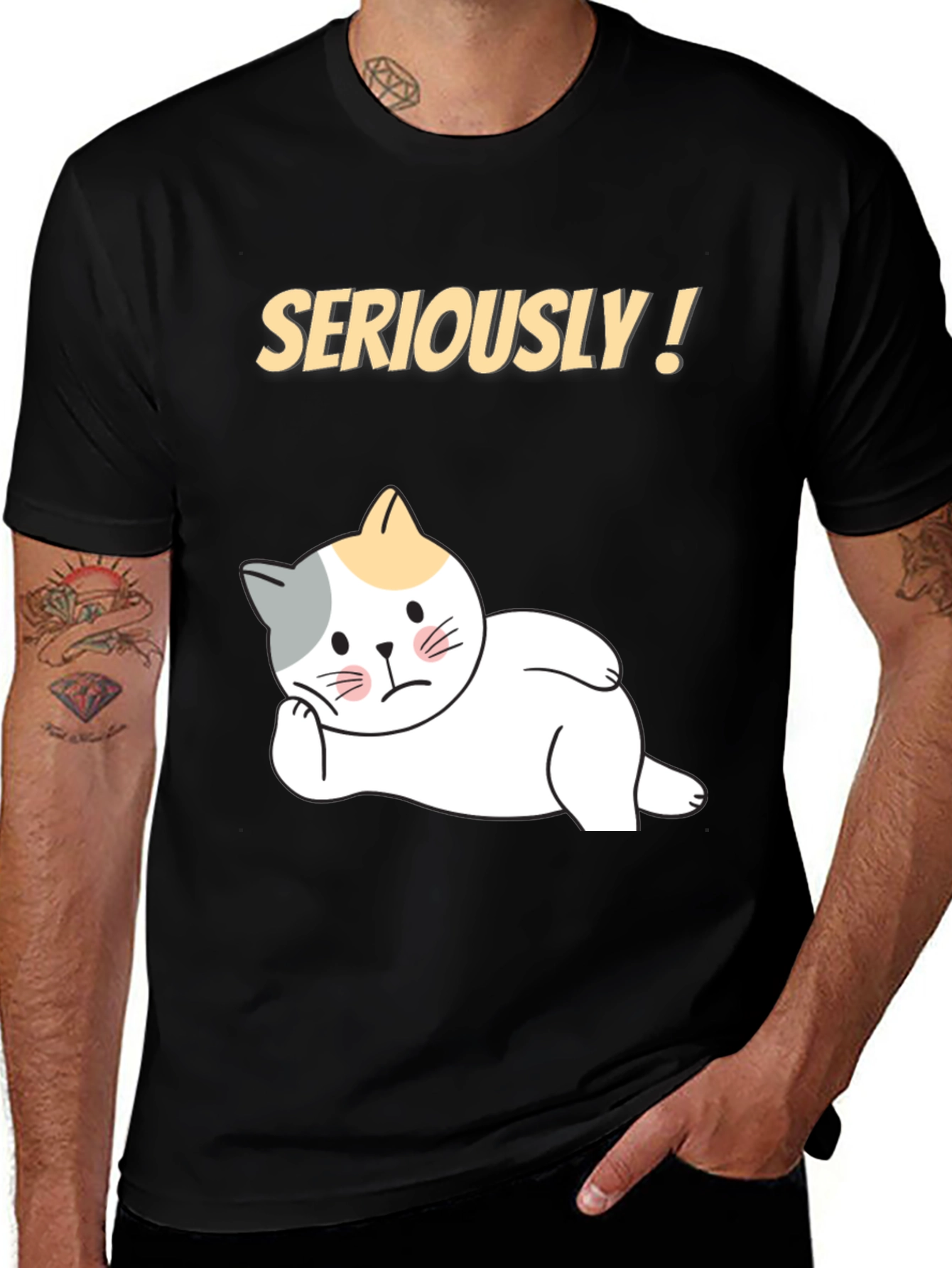 Variant 12 of Seriously! Cat T-Shirt - Funny Graphic Tee for Cat Lovers