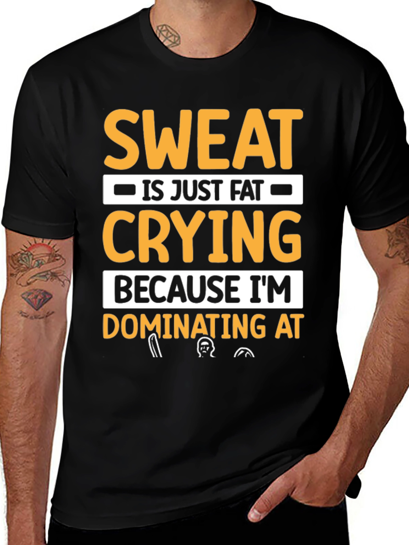 Black Sweat is Fat Crying T-Shirt - Workout Motivation Tee main image