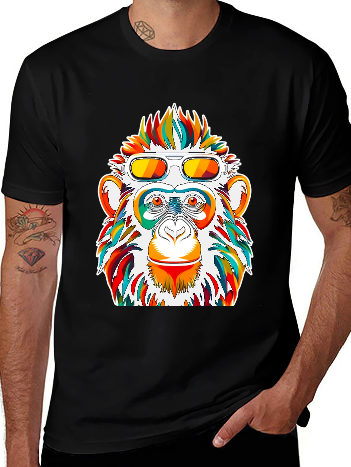 Variant 22 of Funky Monkey Graphic Tee - Unique Colorful Design