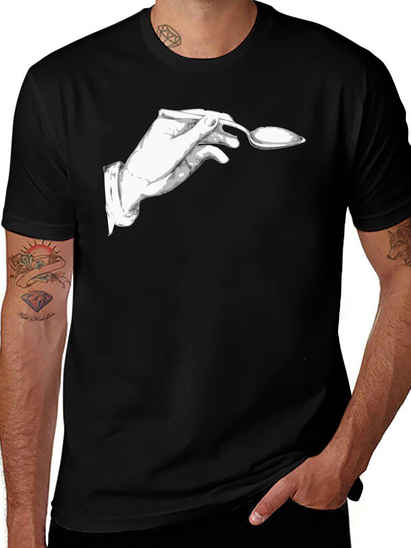 Variant 14 of Novelty Hand & Spoon Graphic Tee