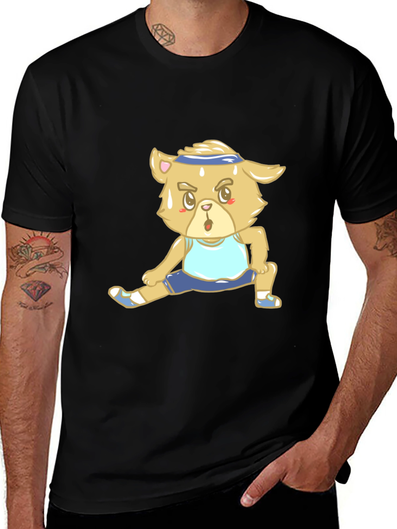 Variant 9 of Funny Workout Bear Graphic T-Shirt
