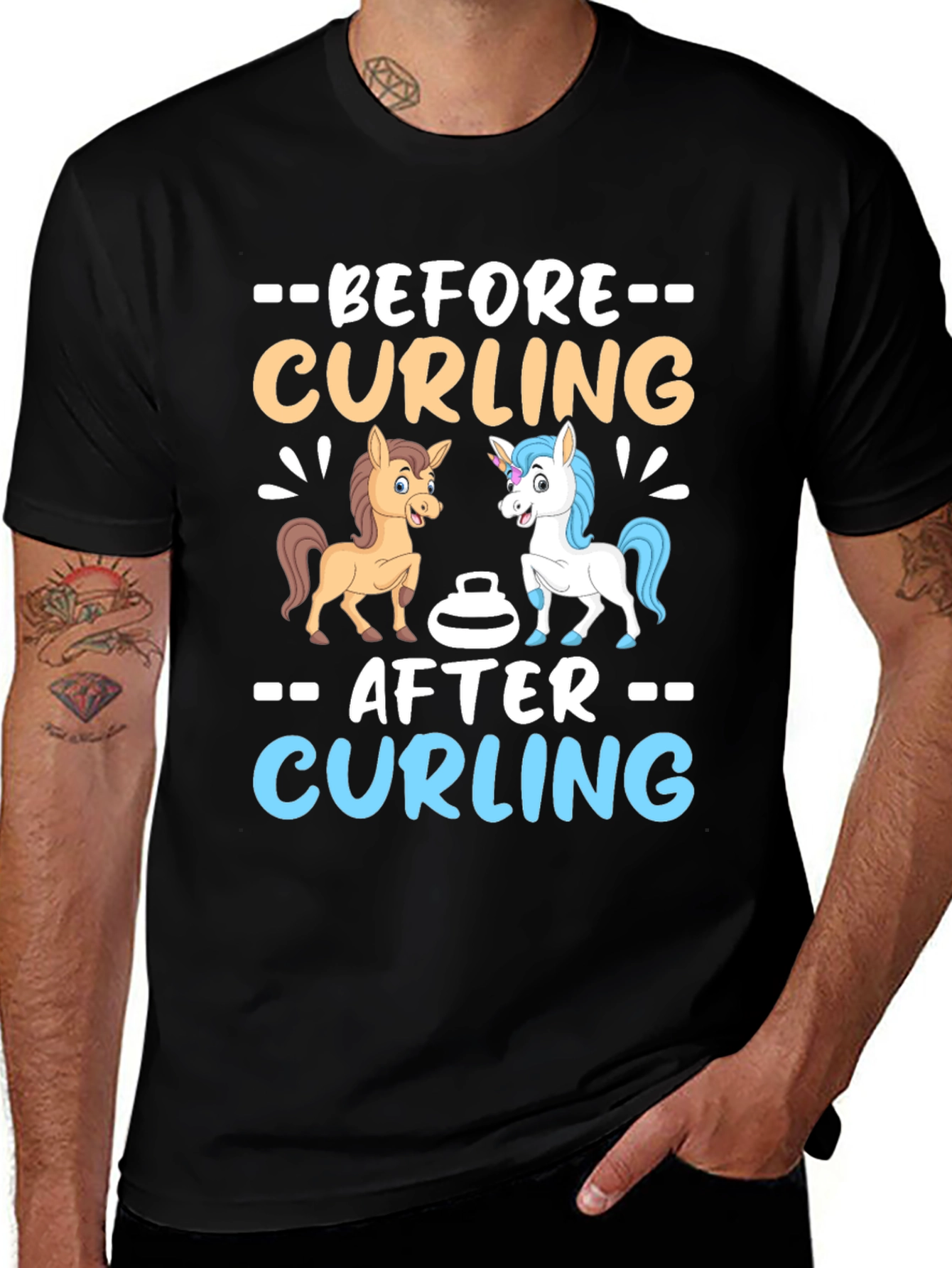 Variant 19 of Before & After Curling Graphic T-Shirt