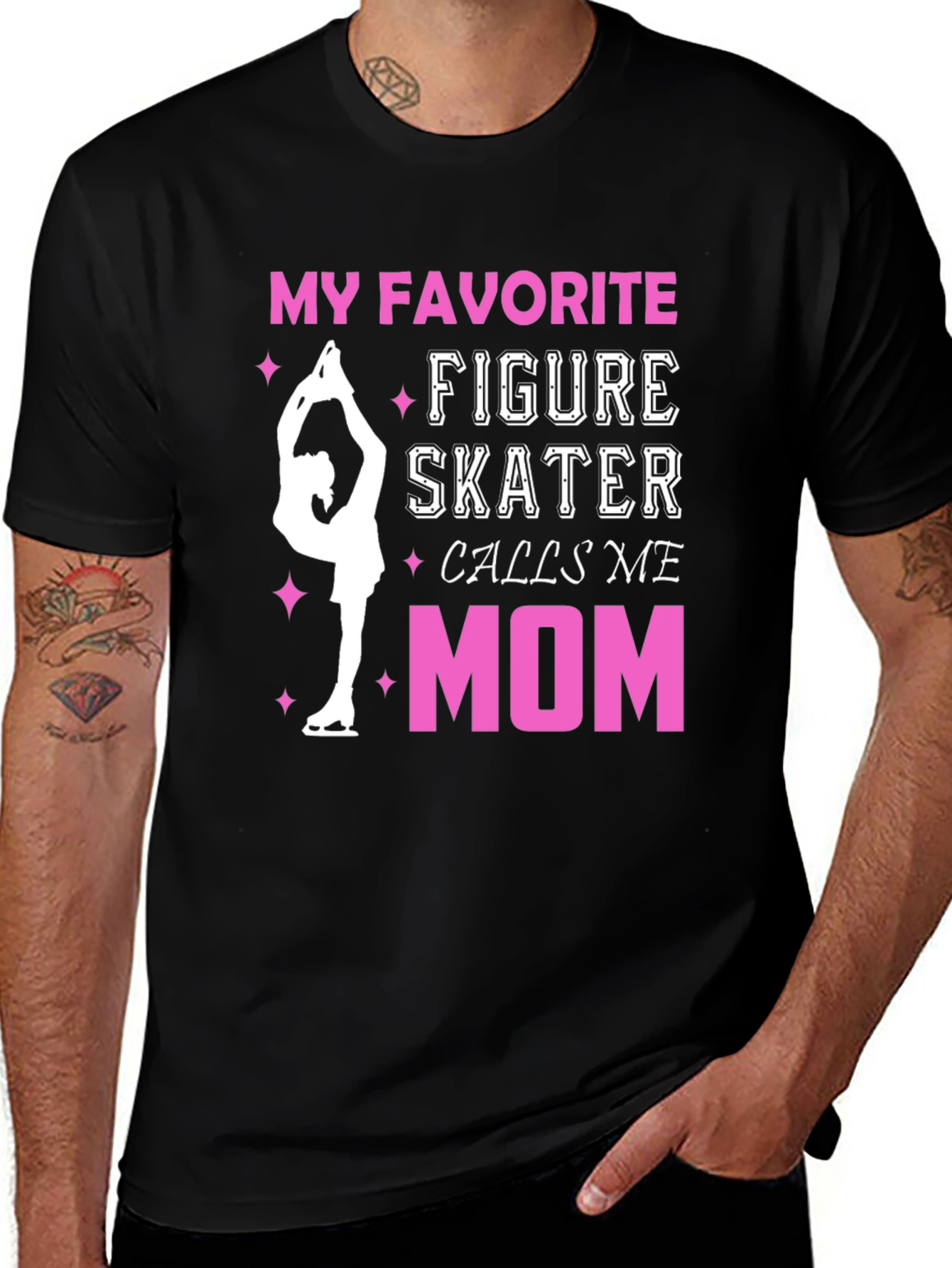 Variant 14 of Figure Skater Mom T-Shirt - Black Graphic Tee