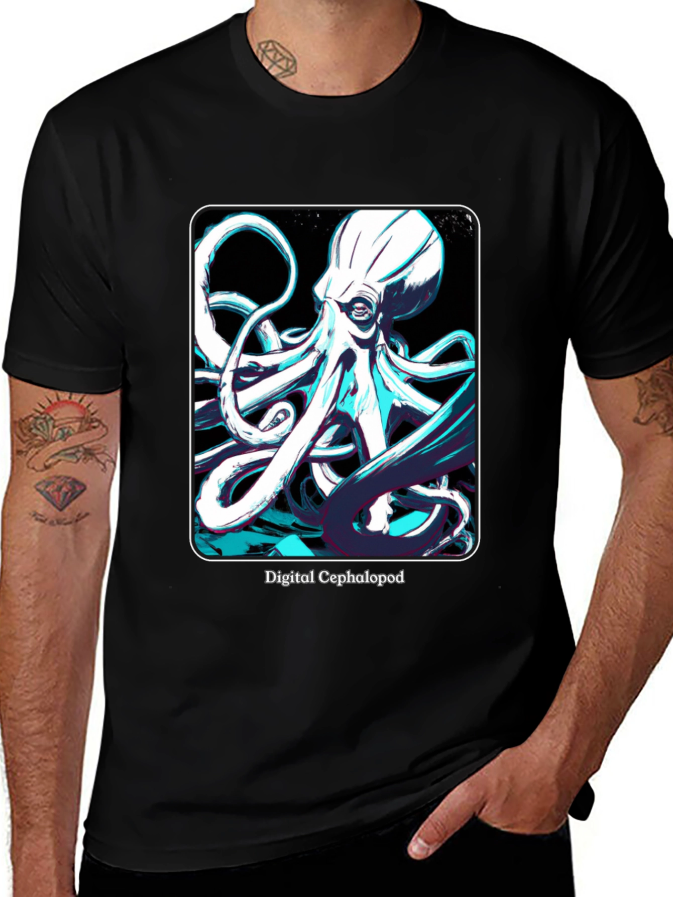 Digital Cephalopod T-Shirt - Kraken Graphic Tee