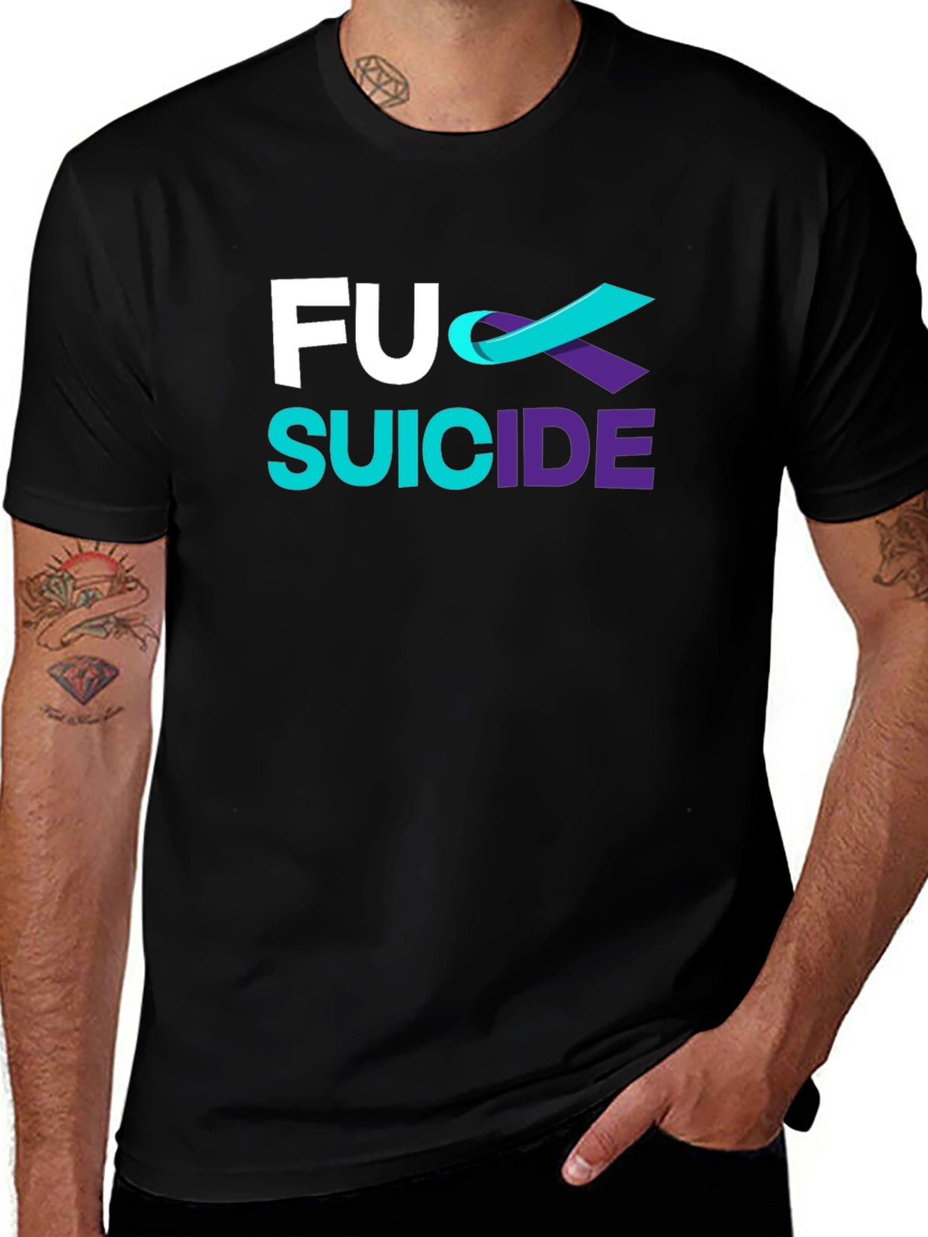Variant 16 of T-Shirt: "F Su***de" Graphic Print Tee