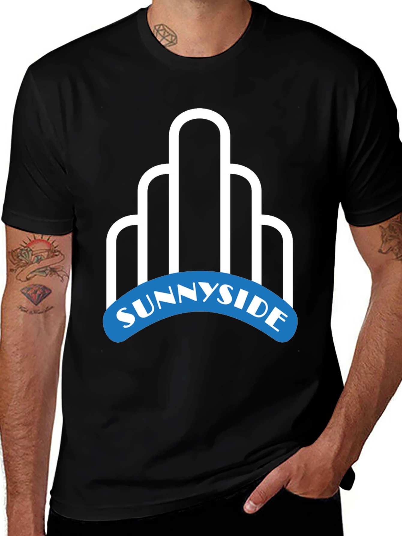 Variant 15 of Sunnyside Graphic Tee - Modern Design Black T-Shirt
