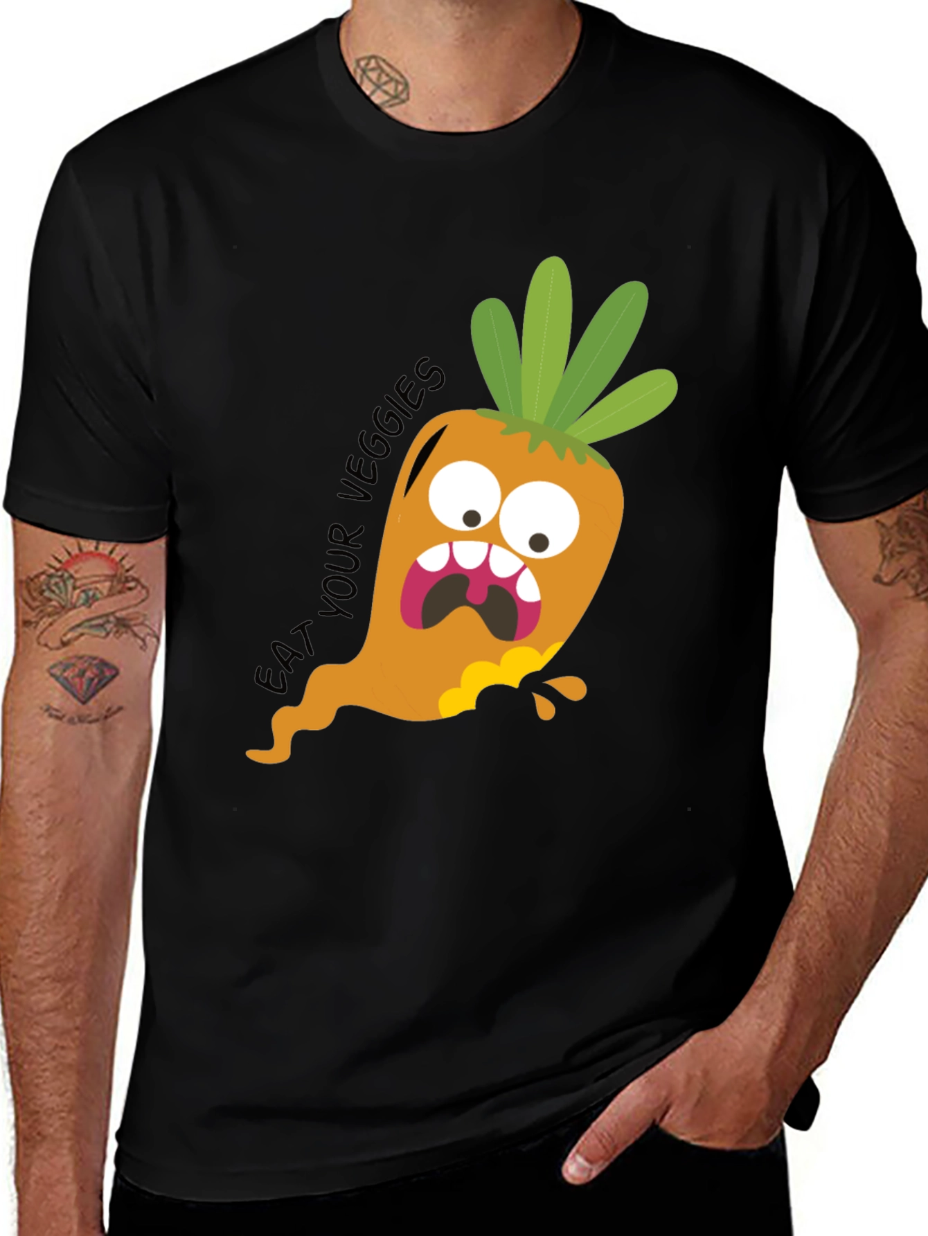 Eat Your Veggies Funny Carrot Graphic Tee
