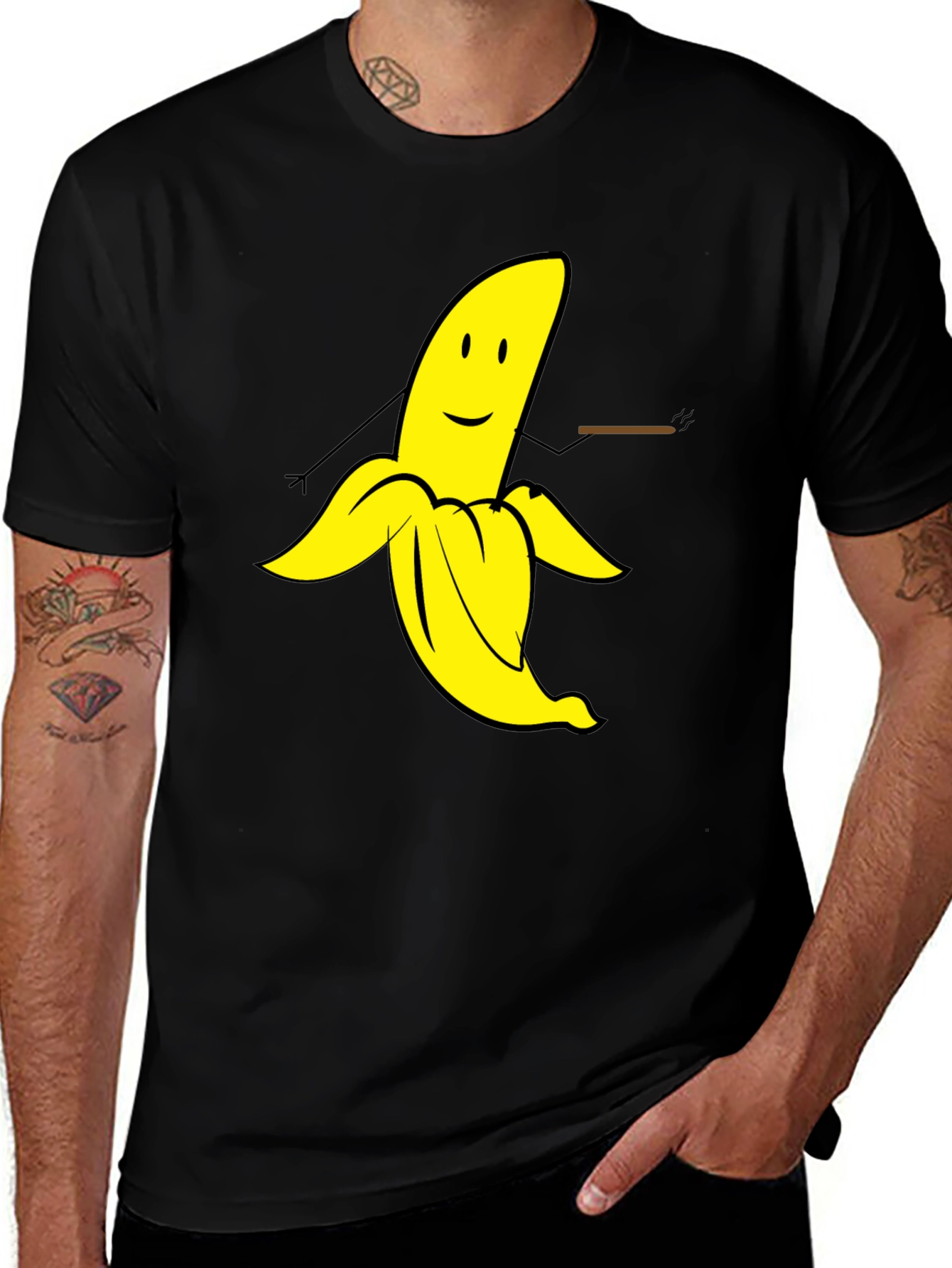 Variant 15 of Funny Banana Graphic Tee - Black Cotton T-Shirt