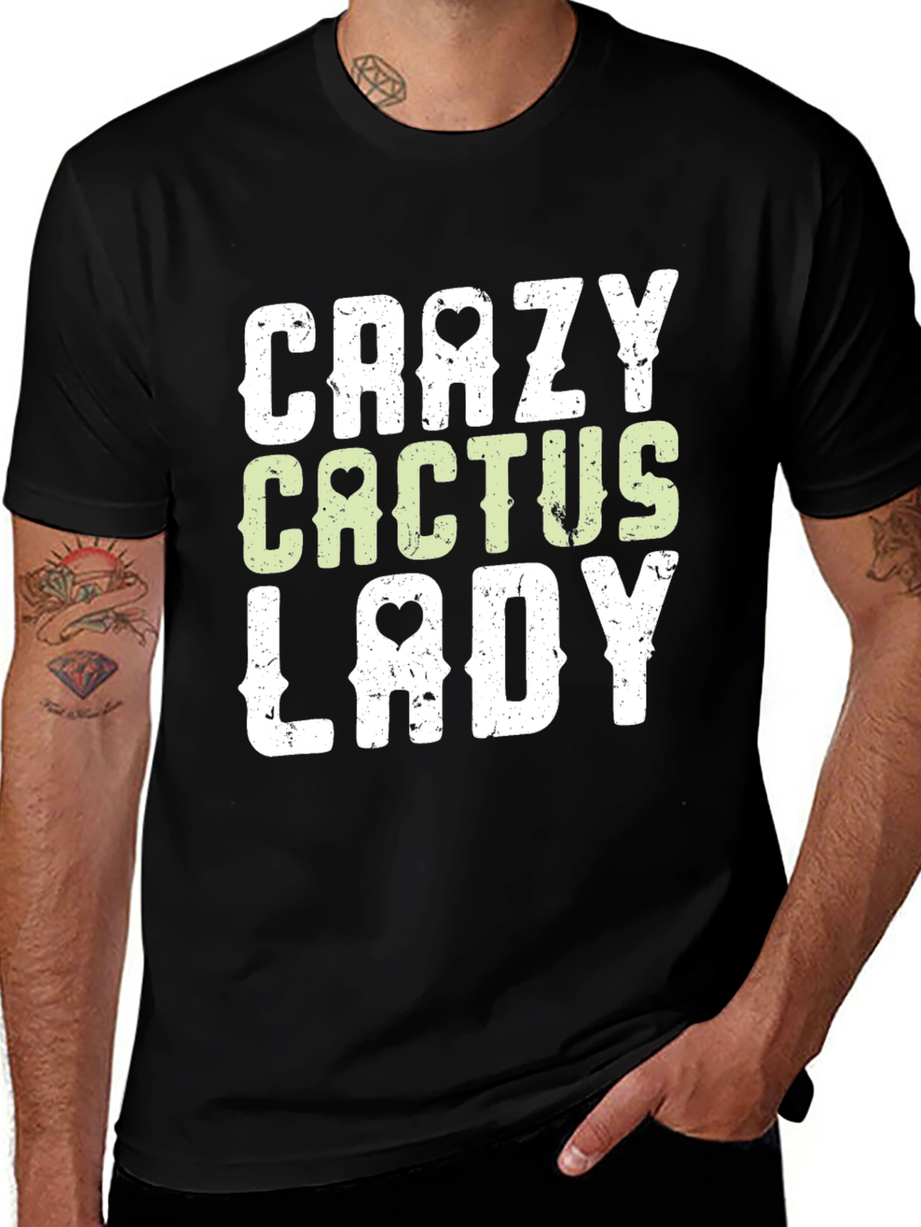 Variant 13 of Crazy Cactus Lady Graphic Tee - Novelty Unisex T-Shirt