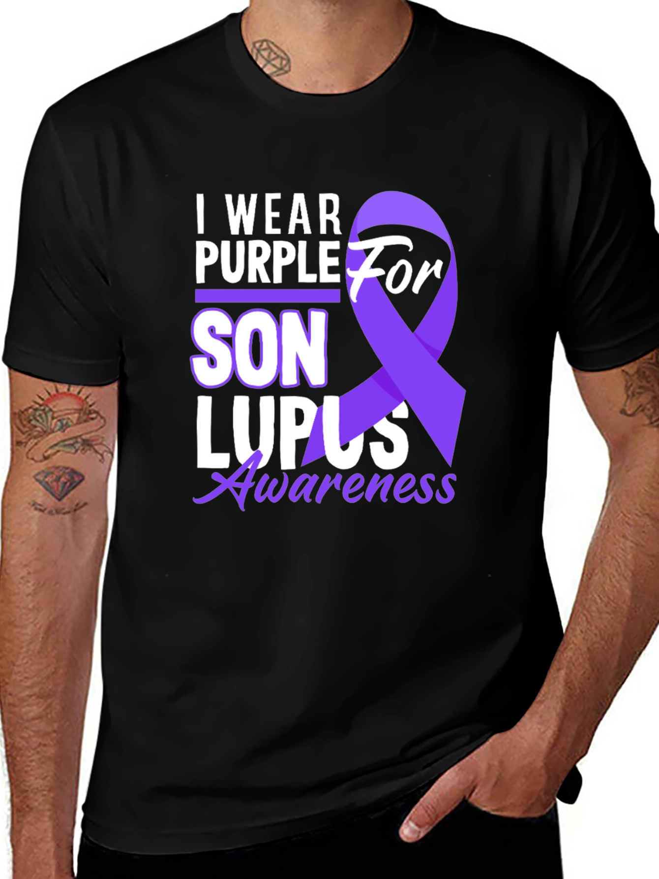 I Wear Purple For Son Lupus Awareness T-Shirt