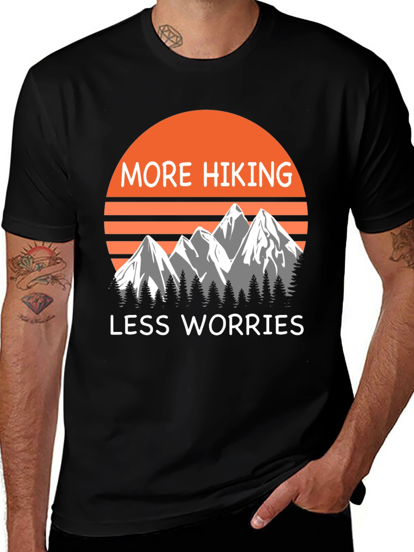 Variant 9 of More Hiking Less Worries Graphic Tee