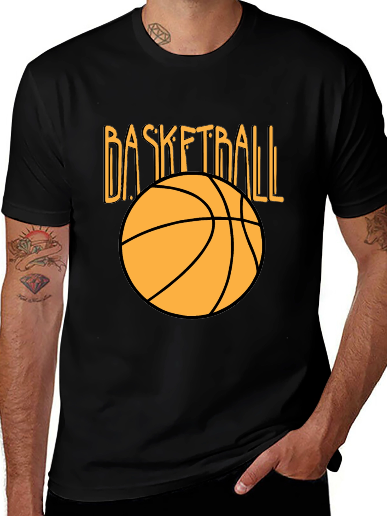 Variant 3 of Basketball Graphic Black Tee