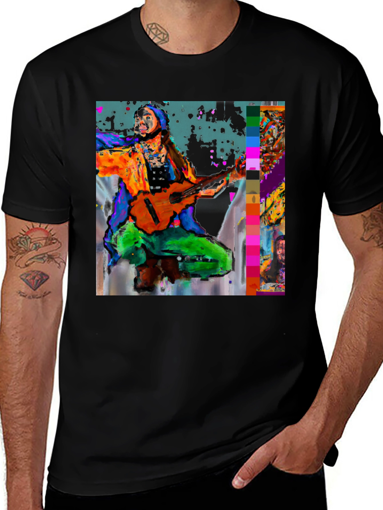 Variant 30 of Abstract Musician Graphic T-Shirt